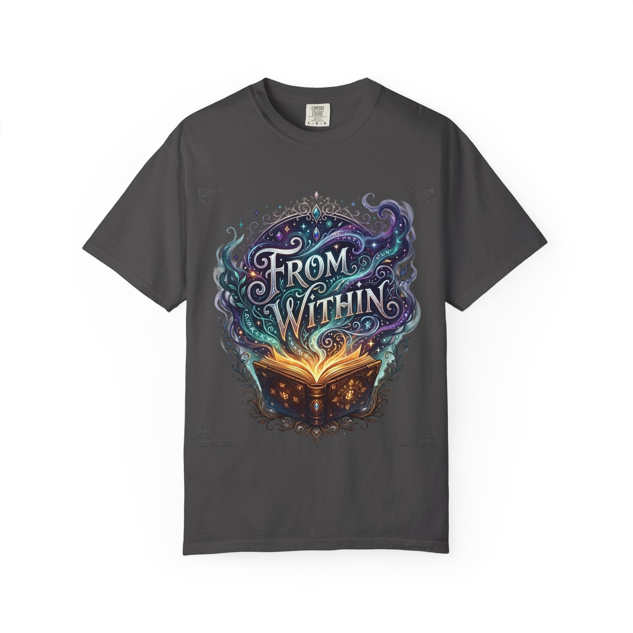 PRB From Within Magic Book T-Shirt — Fantasy Illustrated Graphic Tee by Power Runs Black