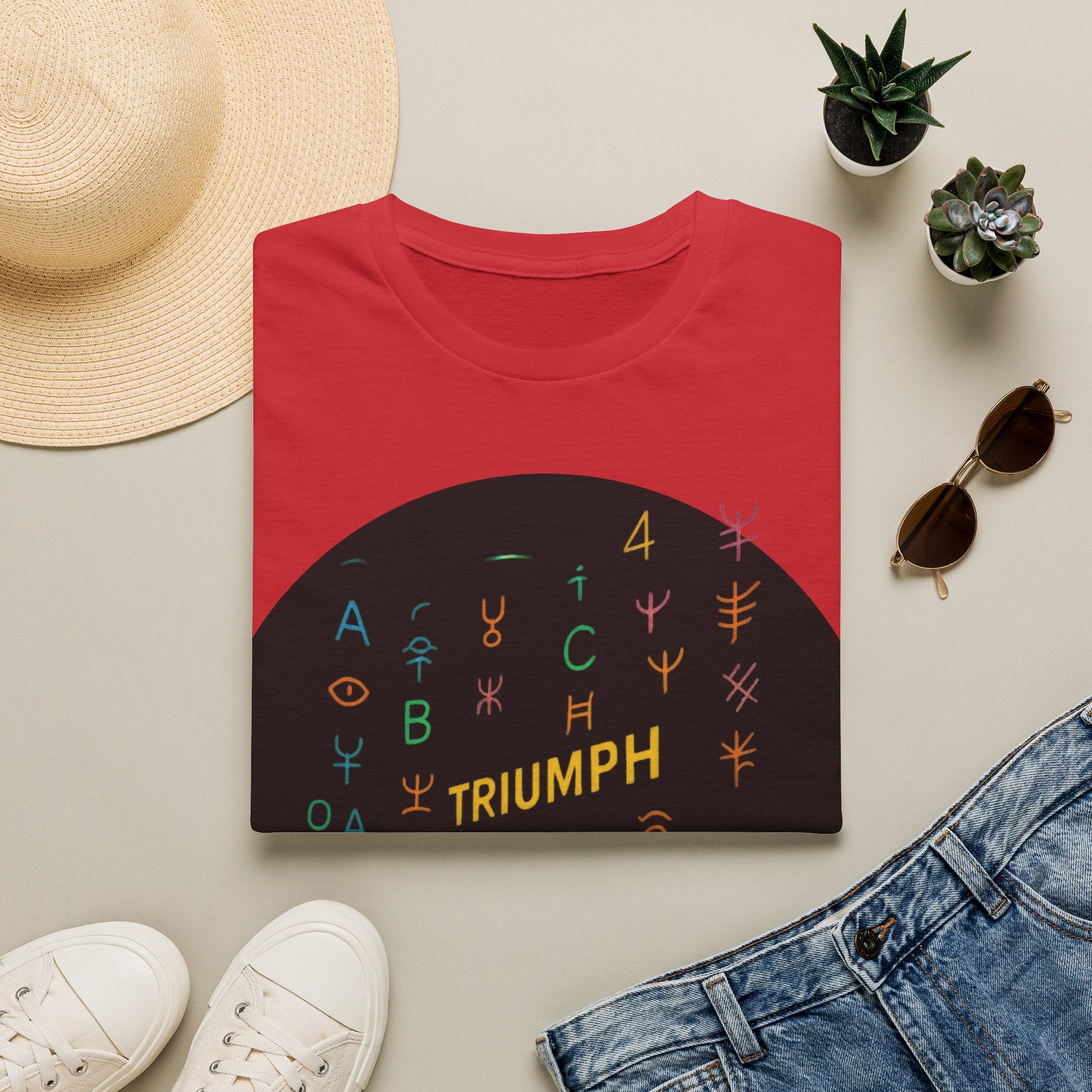 PRB Triumph Afro Hair Silhouette T-Shirt | Black Hair Alphabet Design by Printify