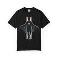 Power Runs Black Silhouette PRB Superhero with Cape T-shirt | Night Sky Emblem, Graphic Tee by Printify