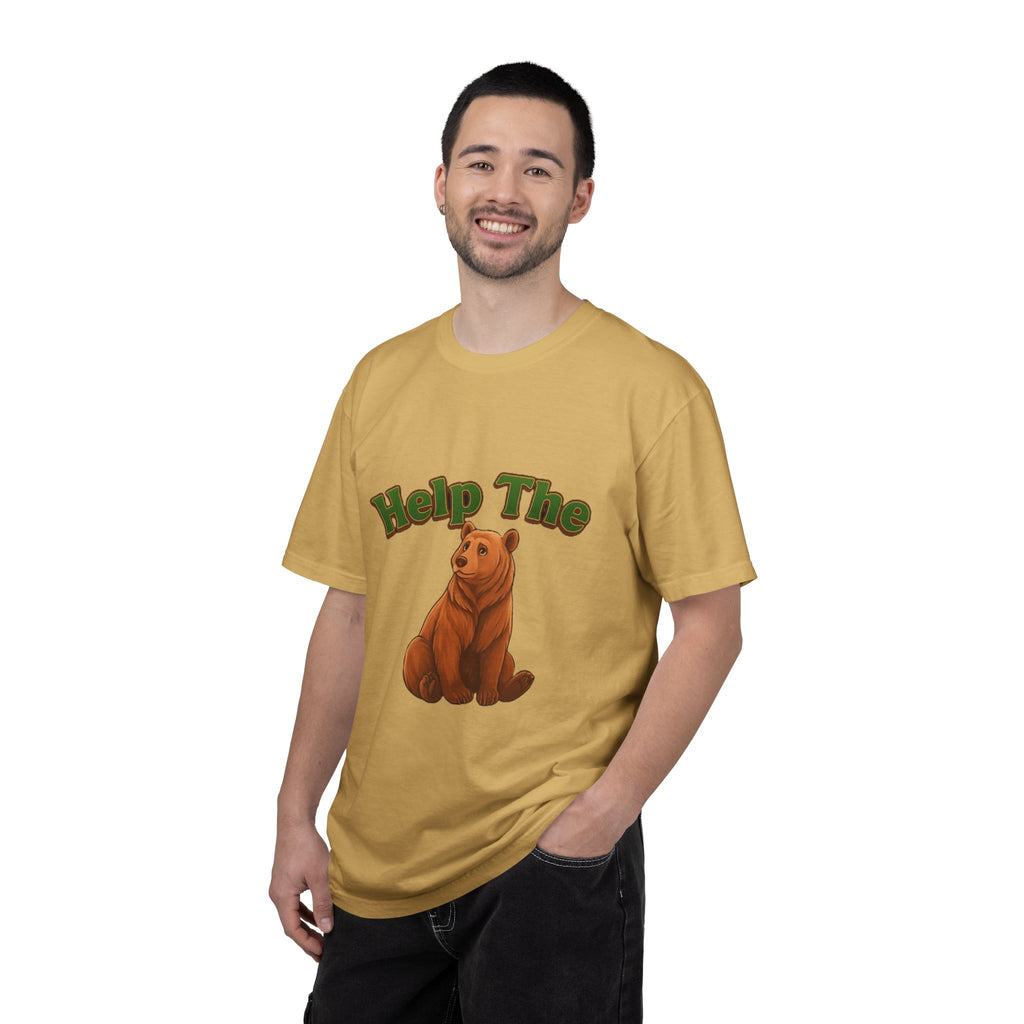 Power Runs Black PRB Help The Bear T-shirt | Cute Sitting Bear Illustration by Power Runs Black