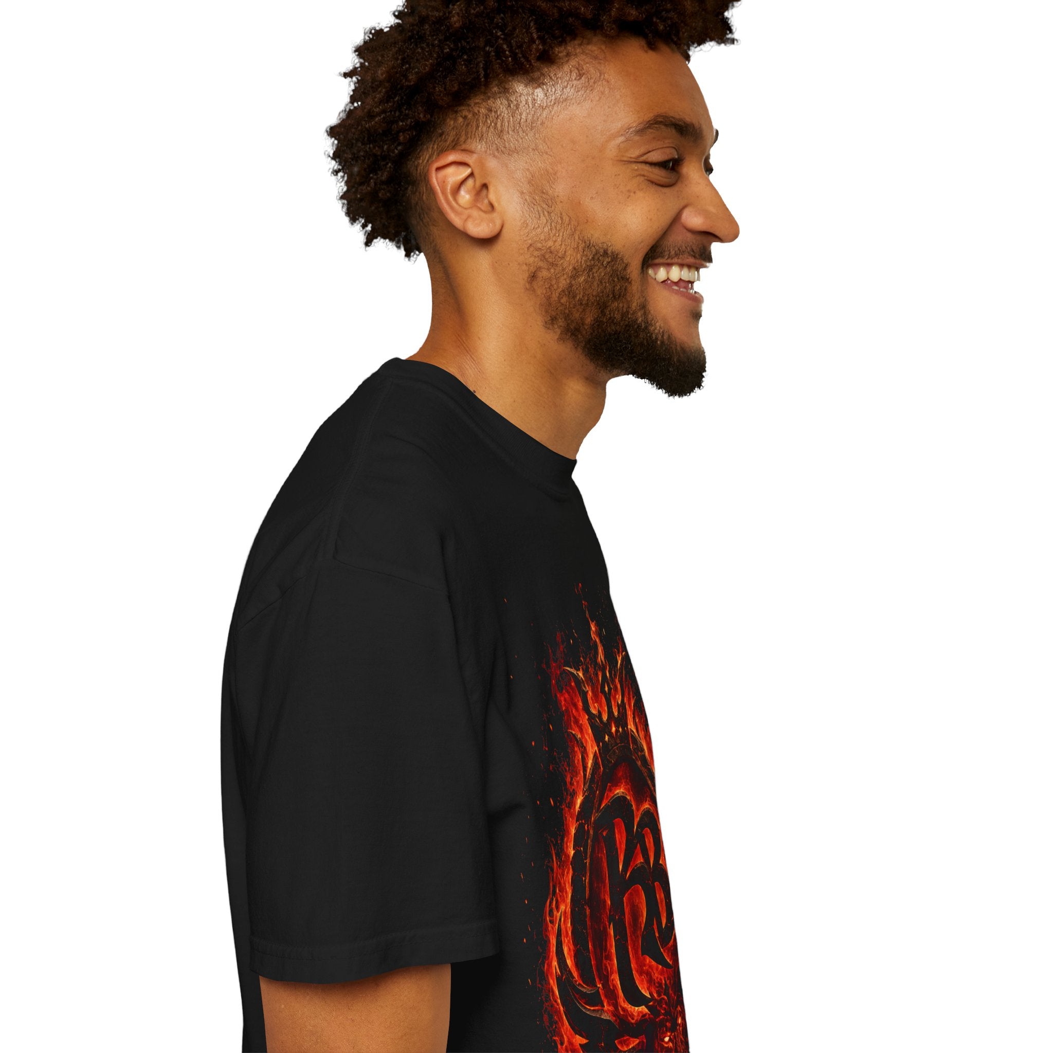Power Runs Back PRB Flame Logo T-shirt | Fiery Emblem Tee, Grunge Rock Chic by Power Runs Black