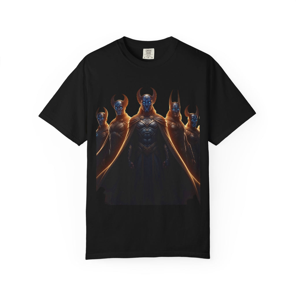 Power Runs Black PRB Dark Legion Graphic T-Shirt — Horned Warriors Fantasy Tee by Power Runs Black