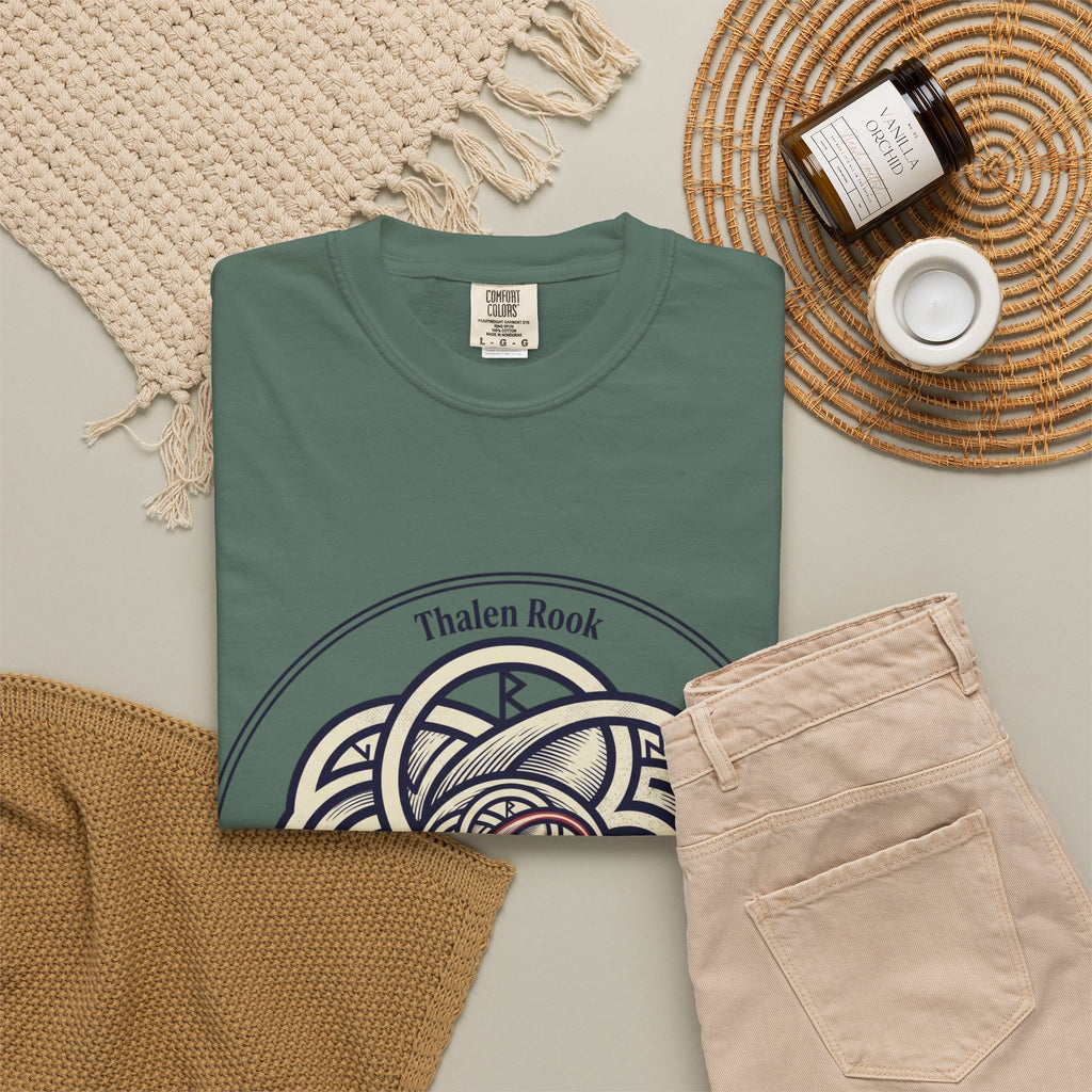 Power Runs Black PRB Thalen Rook Celtic Knot Graphic T-Shirt — "He stared too long..." Quote Tee by Printify
