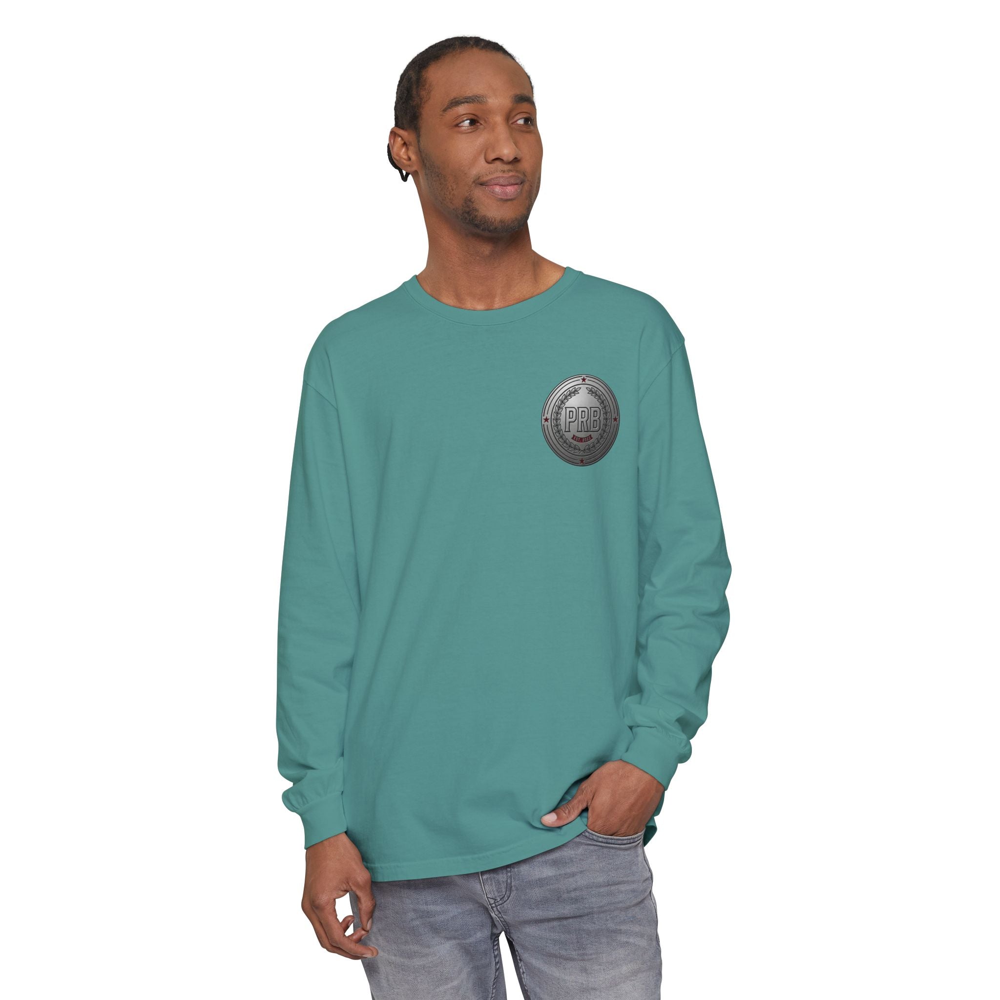 PRB The Starbound Seven graphic long sleeve shirt | cosmic superhero poster by Power Runs Black