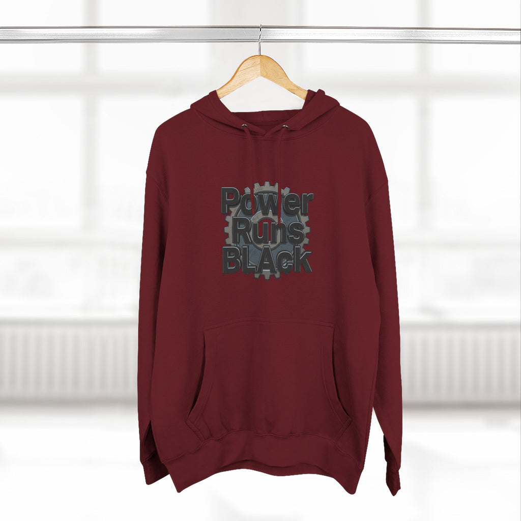 PRB Built of Power Graphic Hoodie — ‘Power Runs Black’ Industrial Mech Design by Power Runs Black
