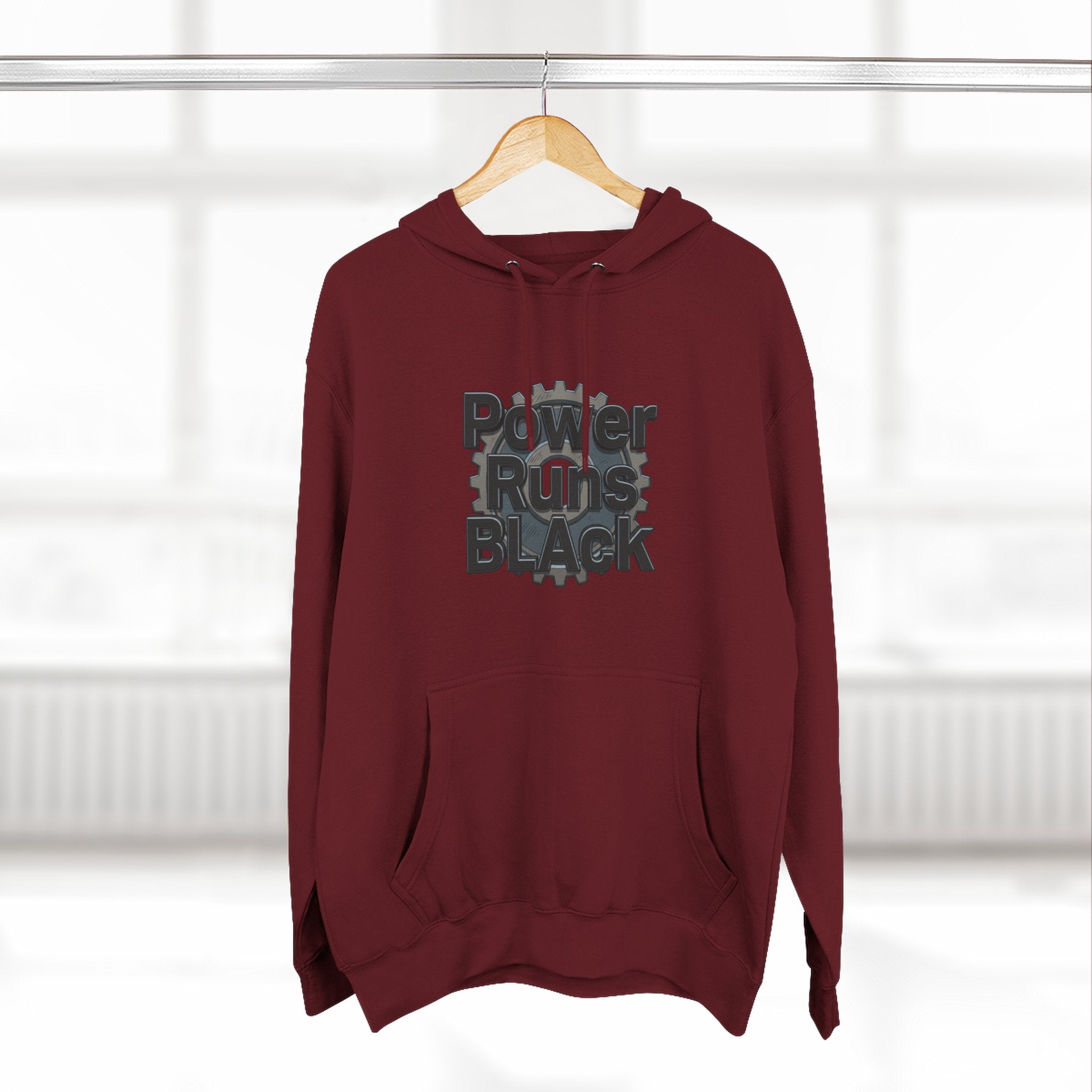 PRB Built of Power Graphic Hoodie — ‘Power Runs Black’ Industrial Mech Design by Power Runs Black