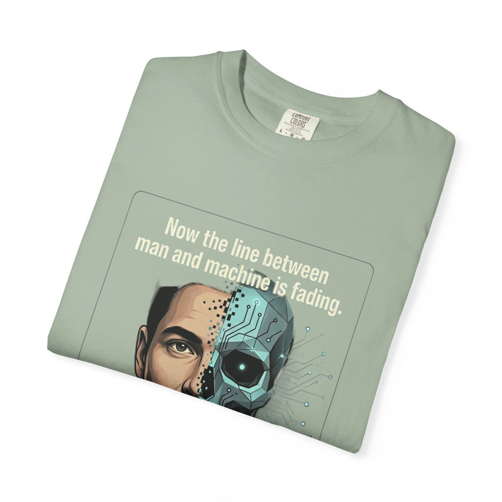 Power Runs Black AI Fusion Graphic T-Shirt — "The Core Age" Split Face Design by Power Runs Black