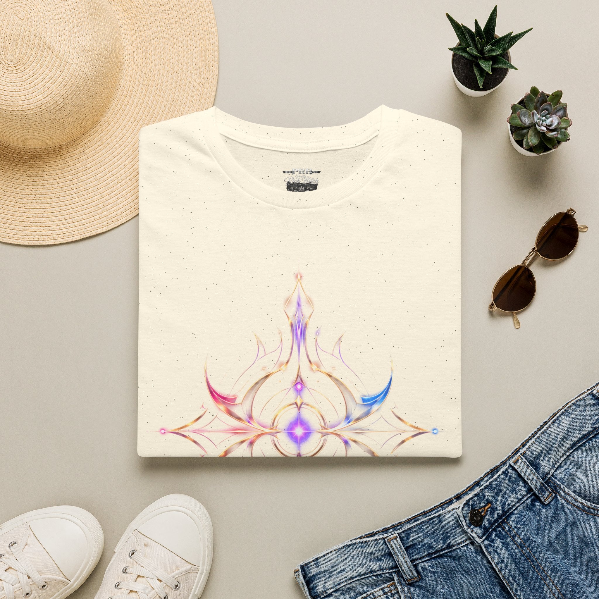 Power Runs Black PRB Pretty Rich Bitch The Collection Mystic Mandala Tee — Subtle Pastel Spiritual Graphic T-Shirt by Printify