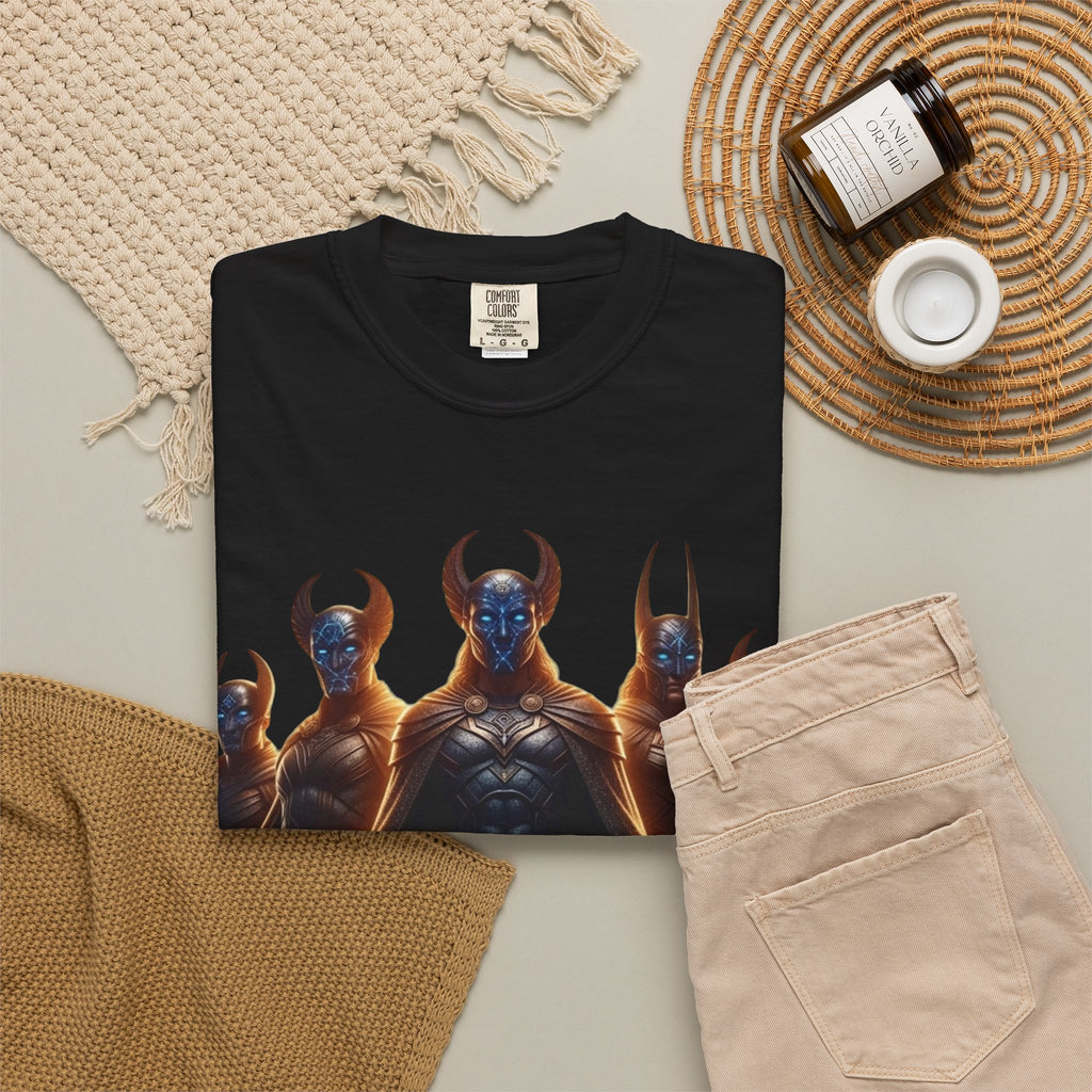 Power Runs Black PRB Dark Legion Graphic T-Shirt — Horned Warriors Fantasy Tee by Power Runs Black