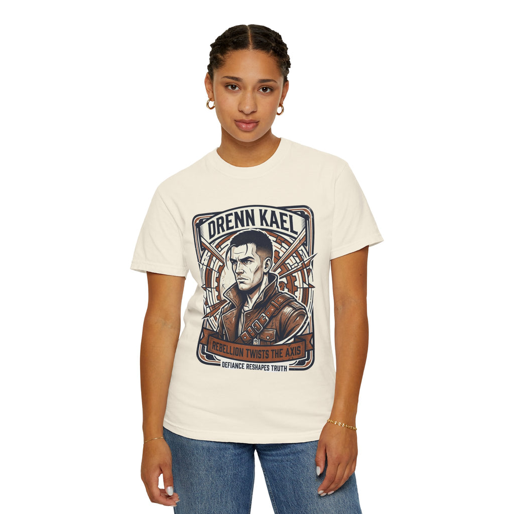 Power Runs Black PRB Drenn Kael Portrait T-Shirt — "Rebellion Twists the Axis" Graphic Tee by Power Runs Black