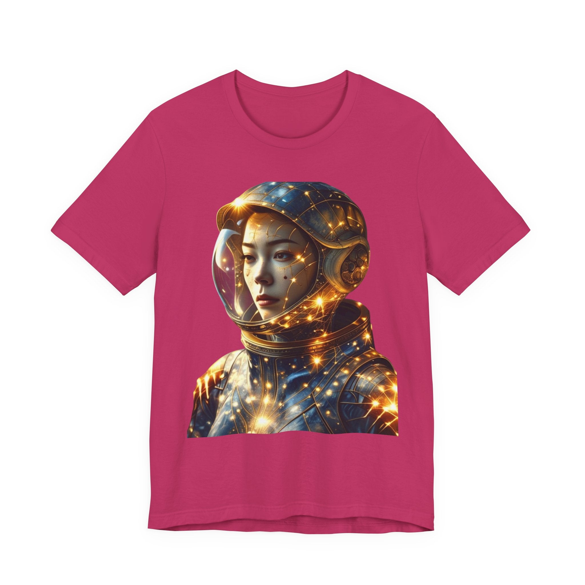 PRB Astronaut Portrait Tee — Starry Cosmic Helmet Graphic T-Shirt by Power Runs Black