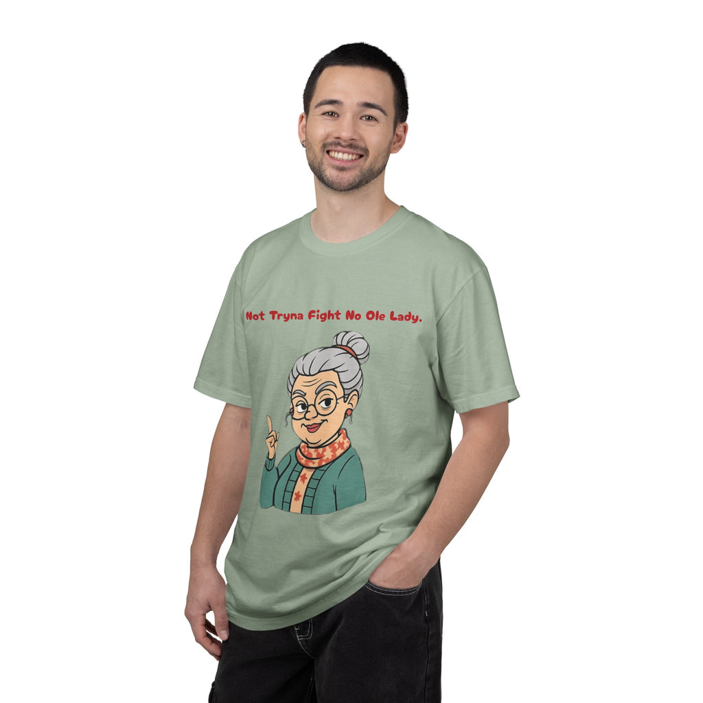 PRB Not Tryna Fight No Ole Lady T-shirt | Funny Grandma Graphic Tee by Power Runs Black