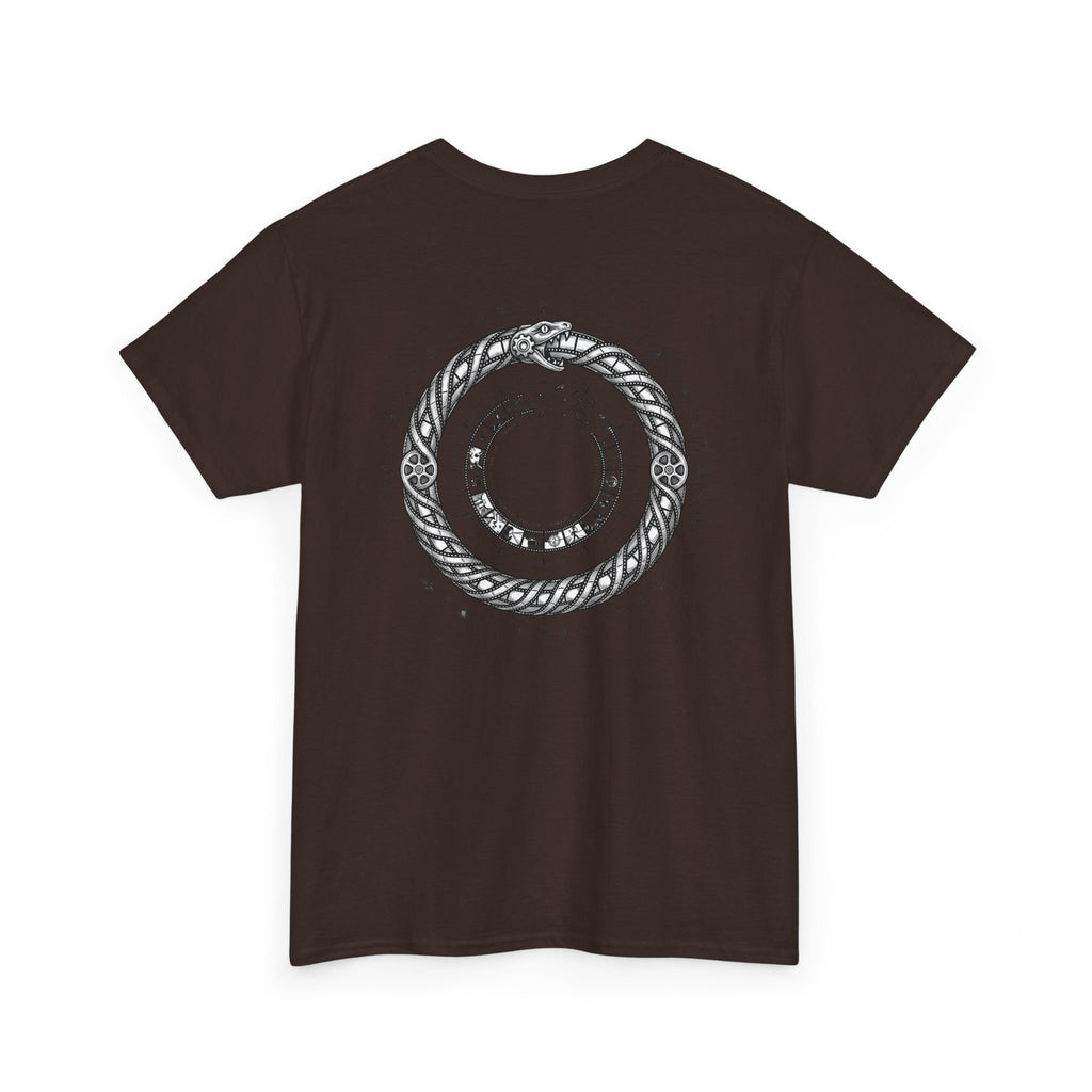 Power Runs Black — "The Agenda of the Arch" Retro TV Ouroboros Graphic Tee by Printify