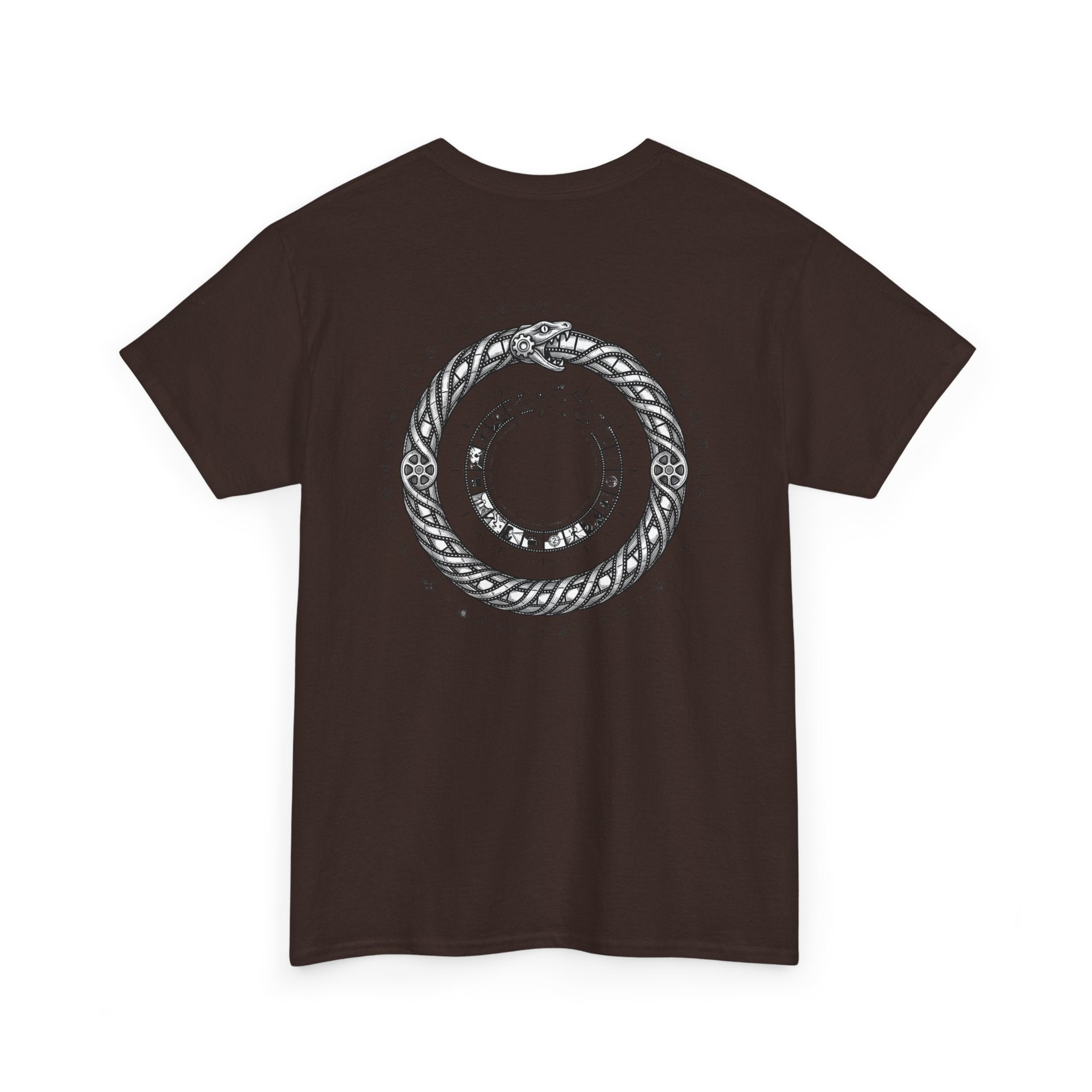 Power Runs Black — "The Agenda of the Arch" Retro TV Ouroboros Graphic Tee by Printify