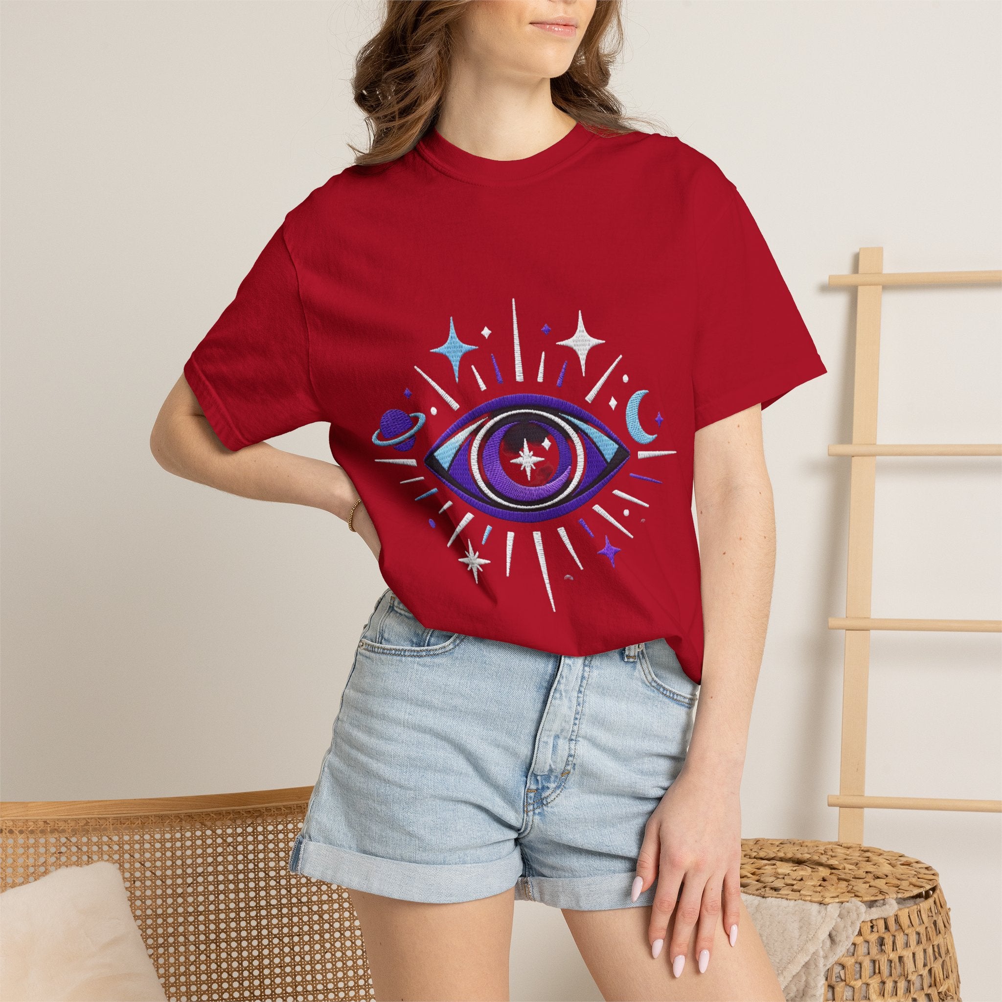 PRB Mystic All-Seeing Eye T-shirt | Cosmic Moon and Stars by Printify