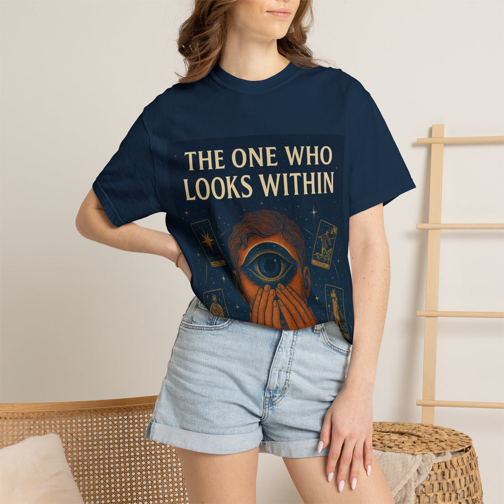 PRB Tarot Eye T-Shirt — "The One Who Looks Within" Mystical Graphic Tee by Power Runs Black