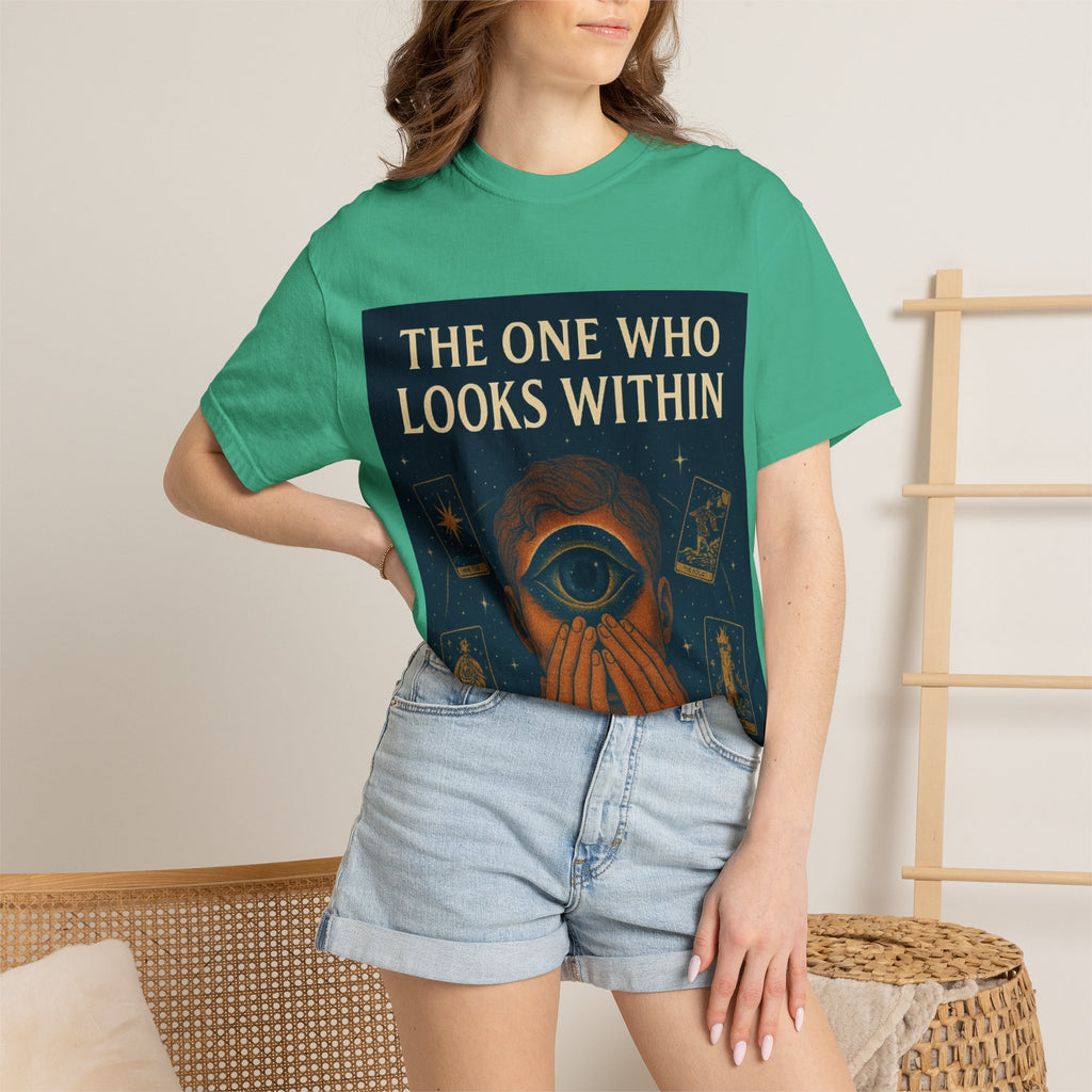 PRB Tarot Eye T-Shirt — "The One Who Looks Within" Mystical Graphic Tee by Power Runs Black