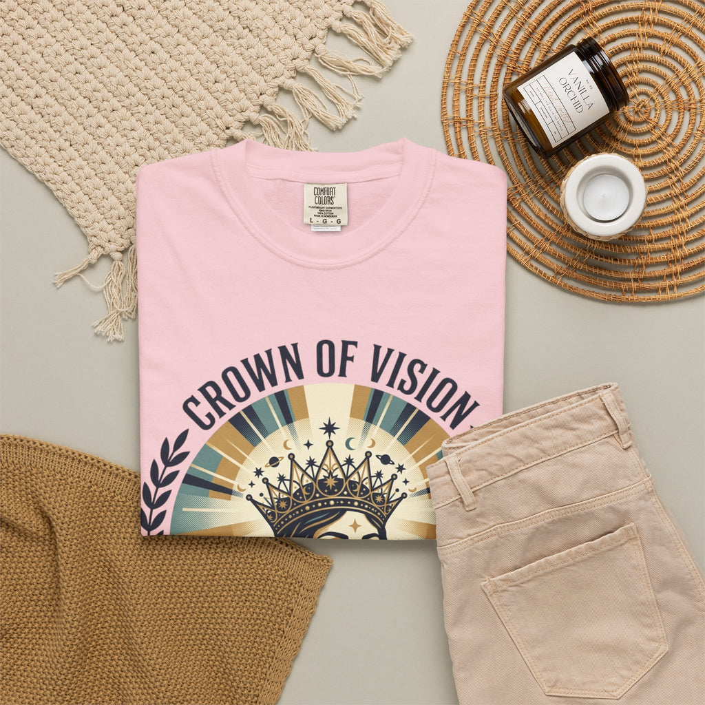 Power Runs Black Crown of Vision T-Shirt — Vintage Inspirational Graphic Tee by Printify
