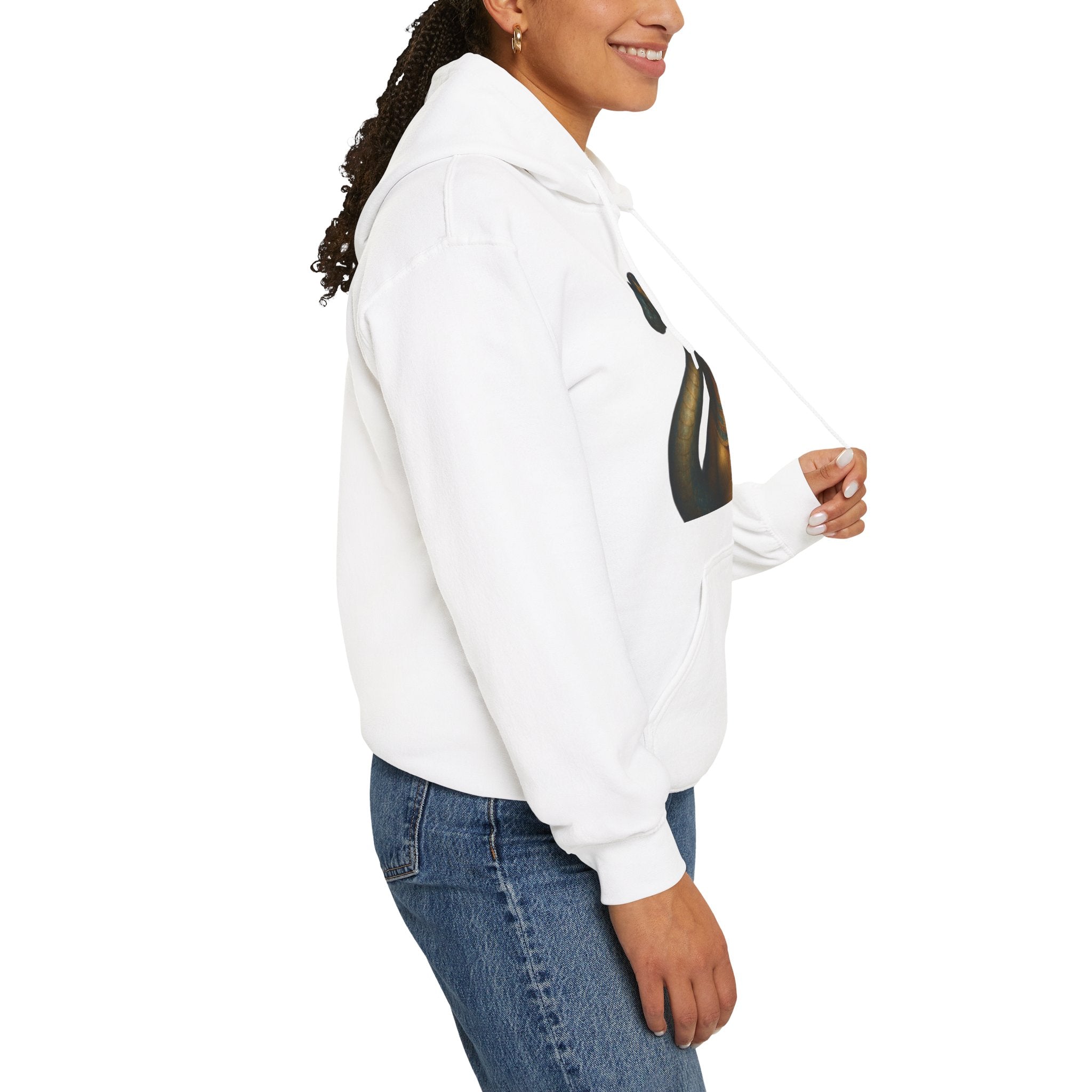 PRB Egyptian Goddess Portrait Hoodie | Serpent Headdress, Ancient Queen Art by Power Runs Black