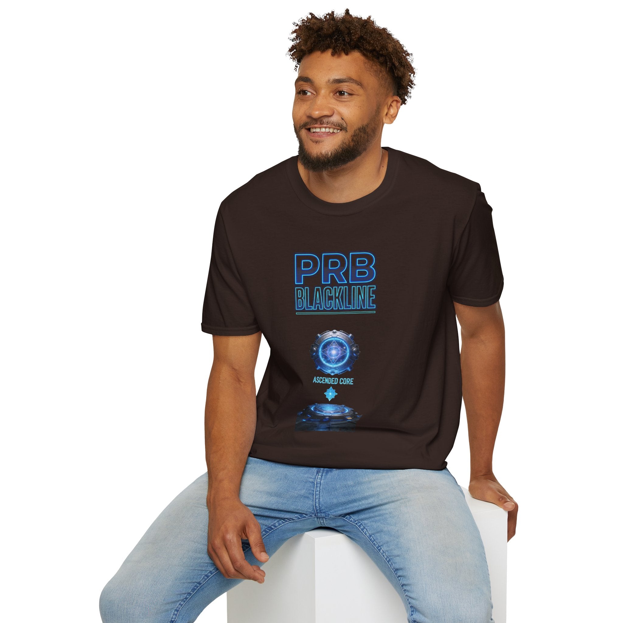 PRB Blackline Futuristic DJ Tee — Electronic Music Graphic T-Shirt by Power Runs Black