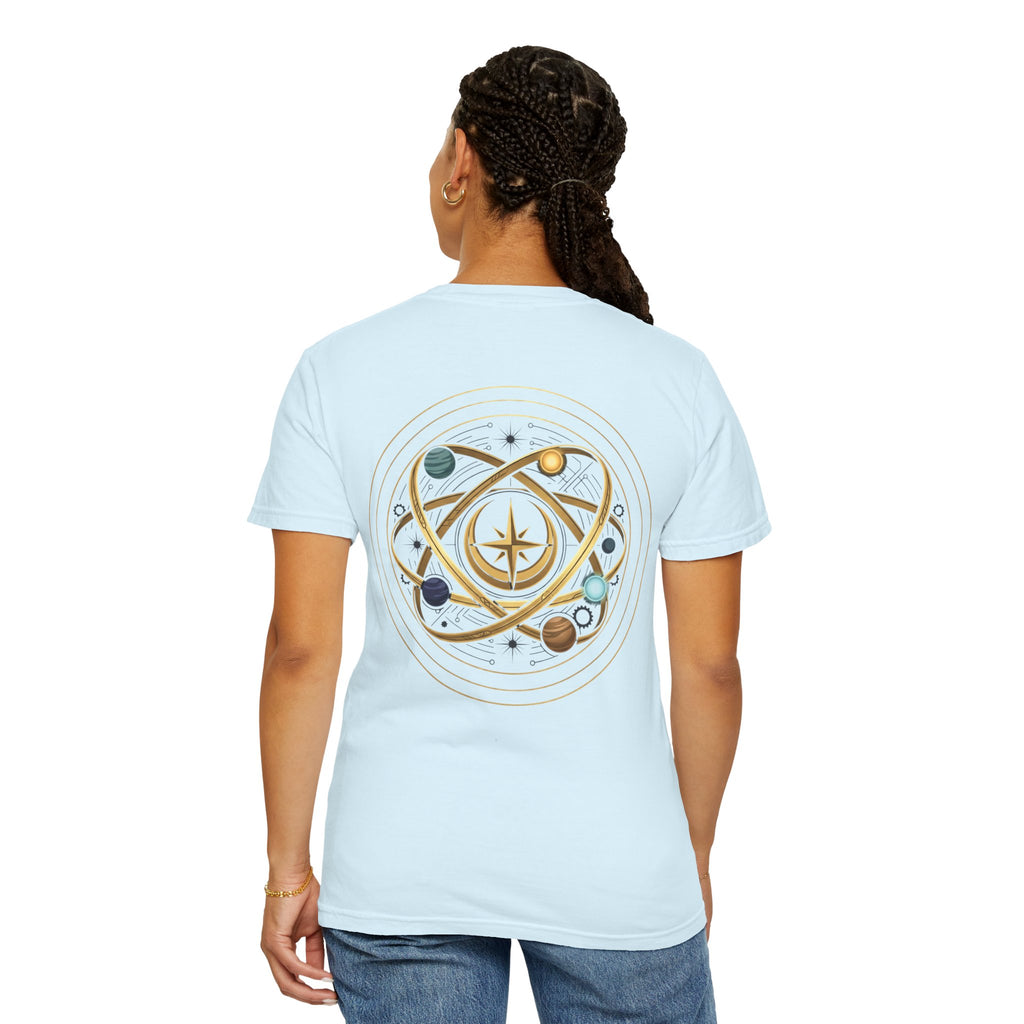 PRB Crown & Cosmos Graphic T-Shirt | Gold Royal Crest & Celestial Back by Printify