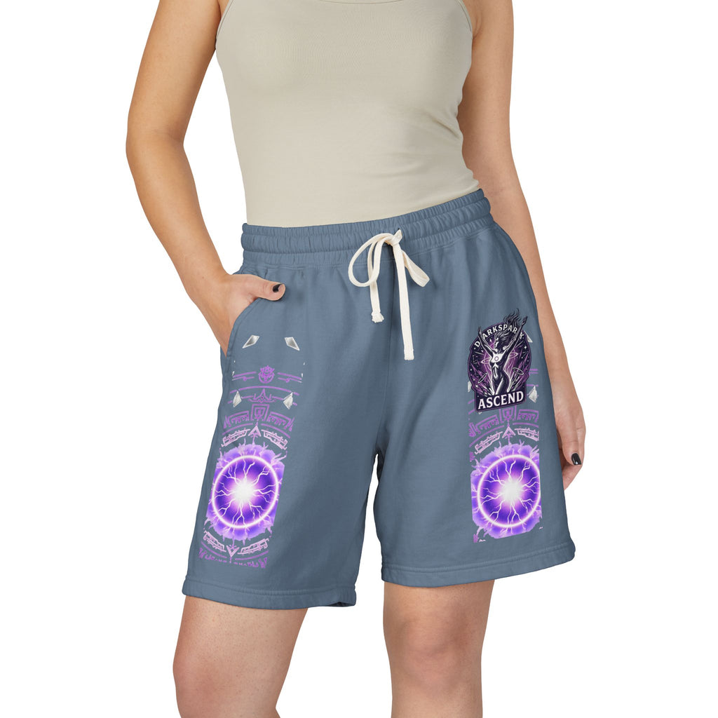 Power Runs Black PRB Ascend Graphic Sweat Shorts — Light Fleece Athletic Lounge Shorts by Printify
