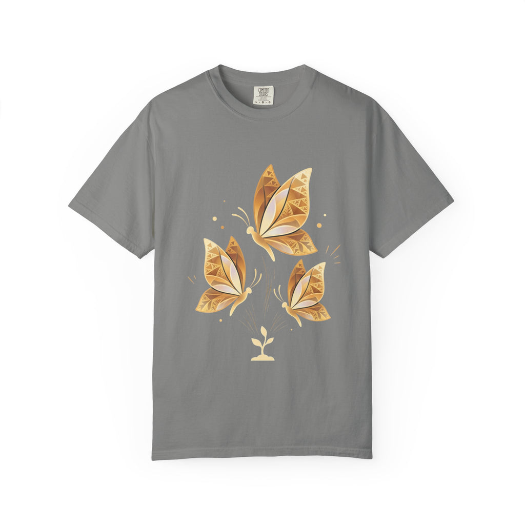 Autumn Leaf Trio T-Shirt | Vintage Garment-Dyed Fall Graphic Tee by Printify
