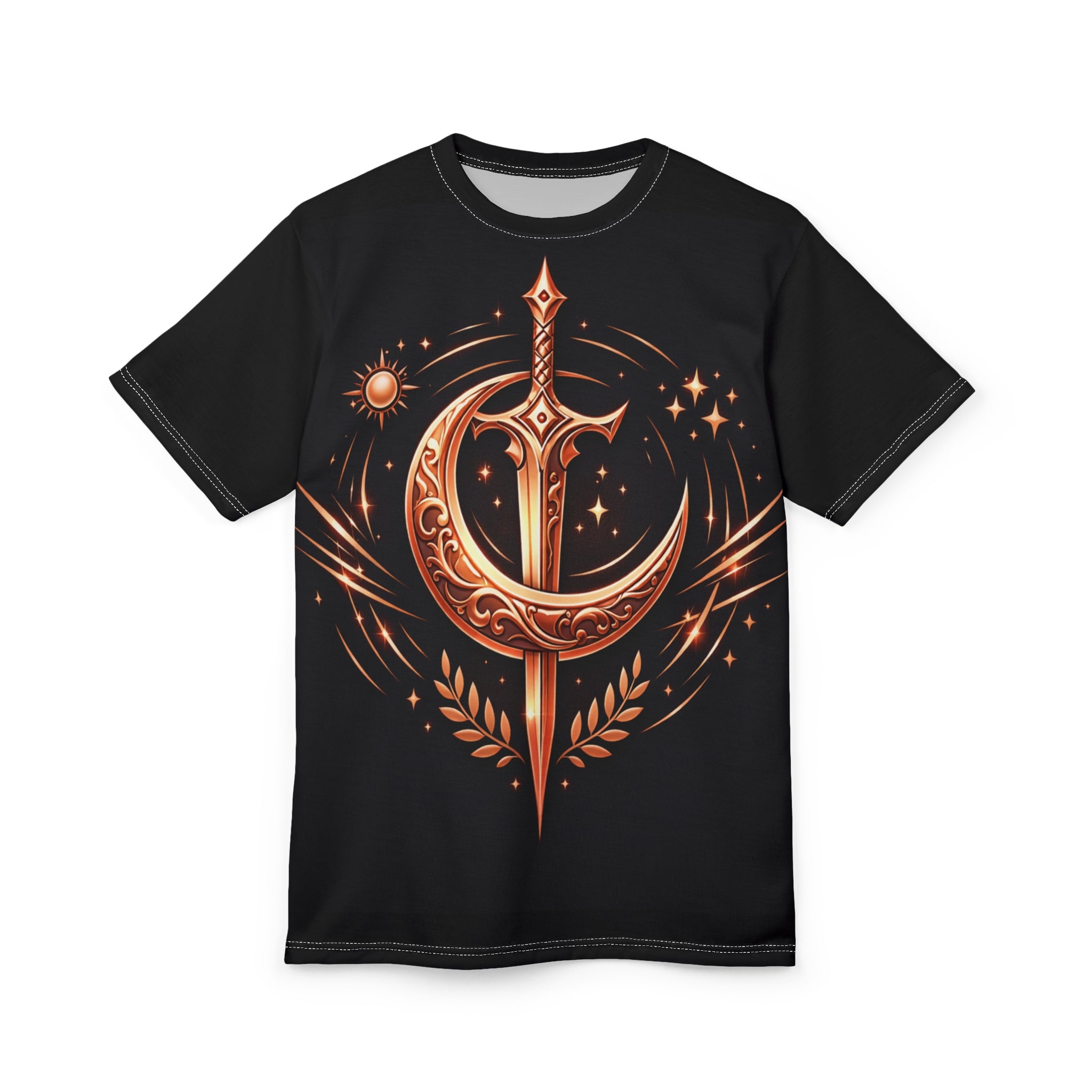 PRB Crescent Sword Emblem Tee | Moon Sword Graphic T-Shirt by Power Runs Black