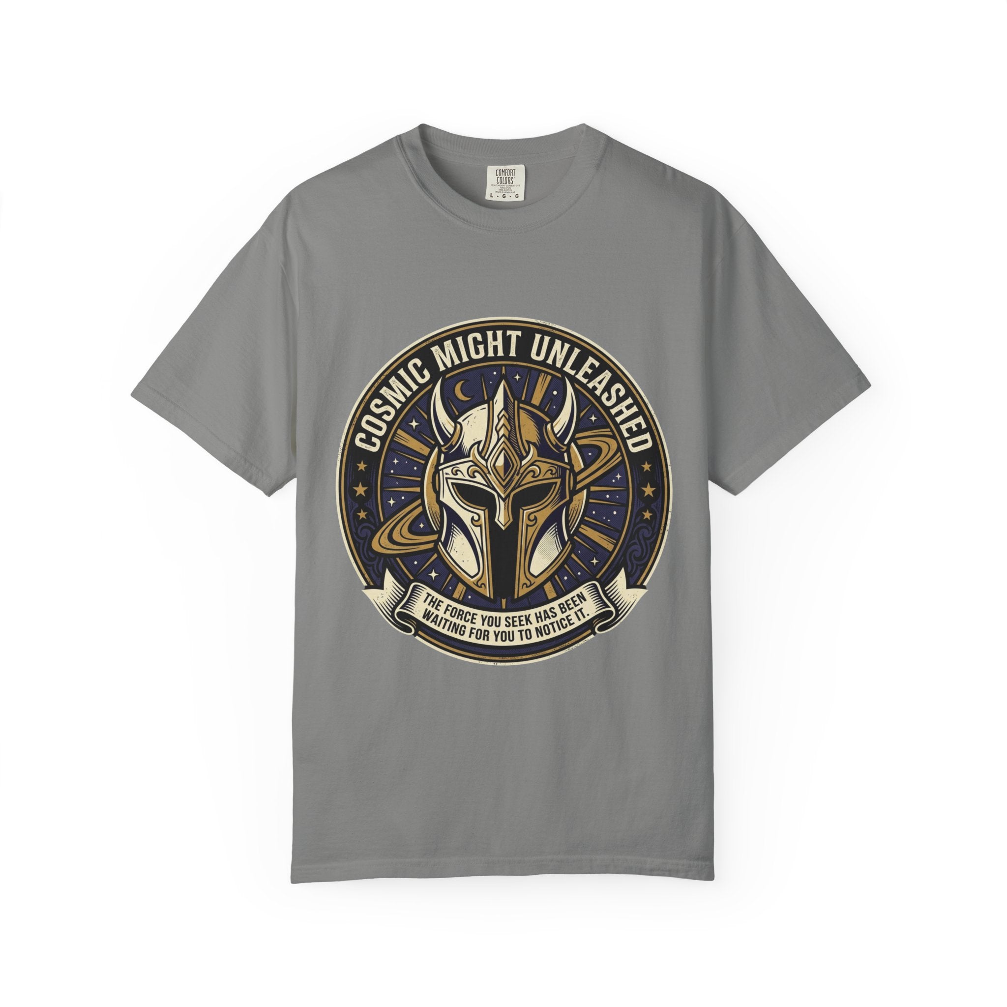 PRB Starforged Flex Cosmic Might Unleashed T-Shirt — Mythic Helmet Graphic Tee by Power Runs Black