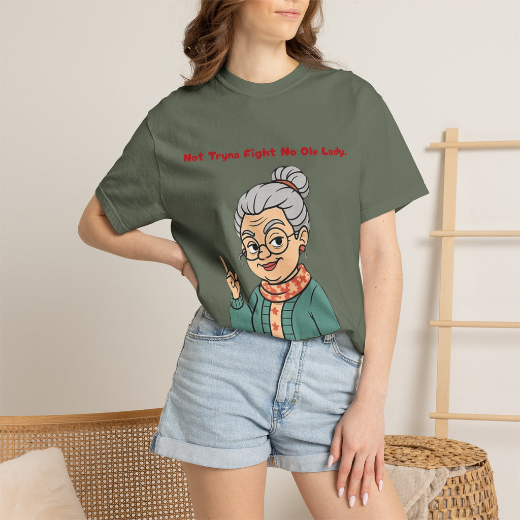 PRB Not Tryna Fight No Ole Lady T-shirt | Funny Grandma Graphic Tee by Printify