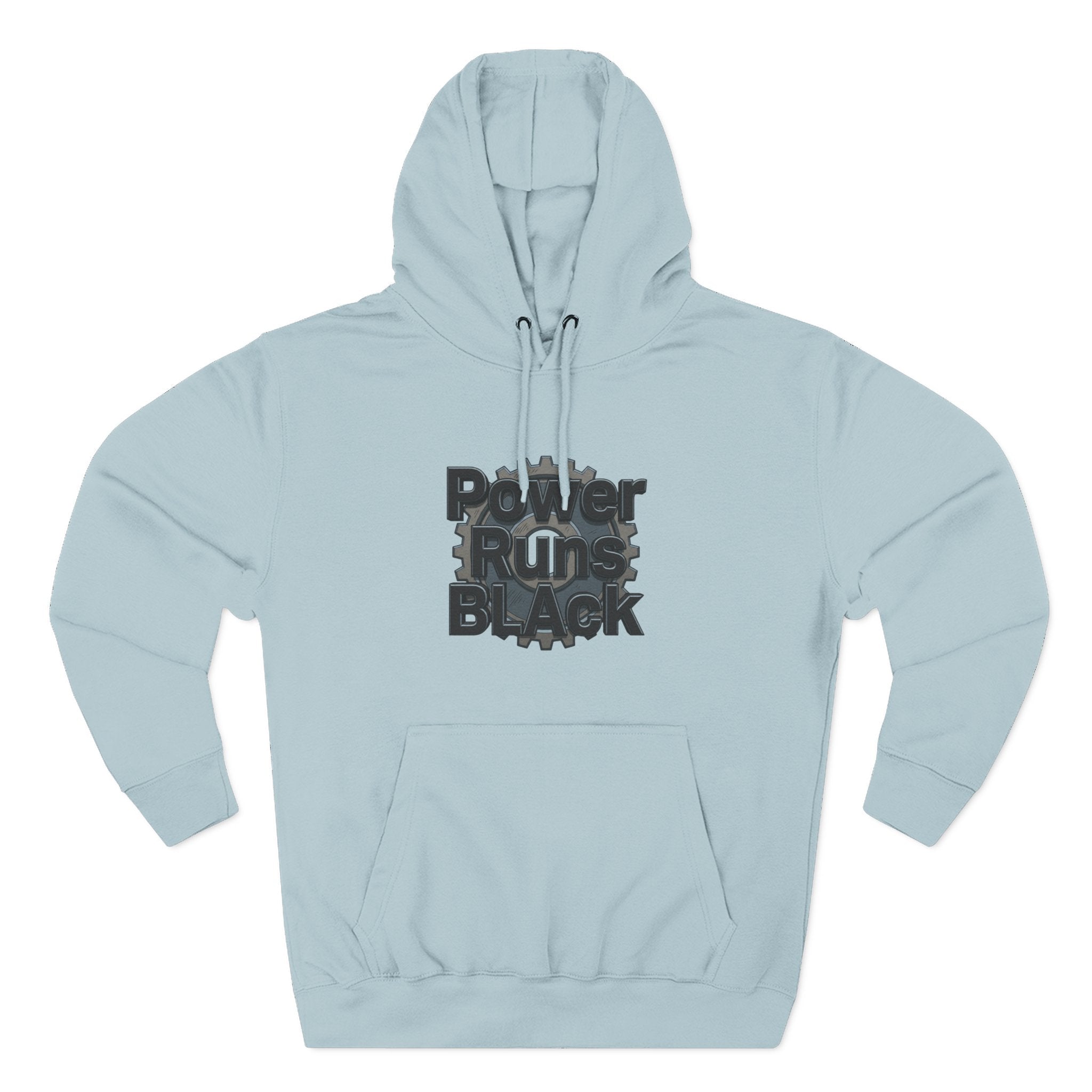 PRB Built of Power Graphic Hoodie — ‘Power Runs Black’ Industrial Mech Design by Power Runs Black