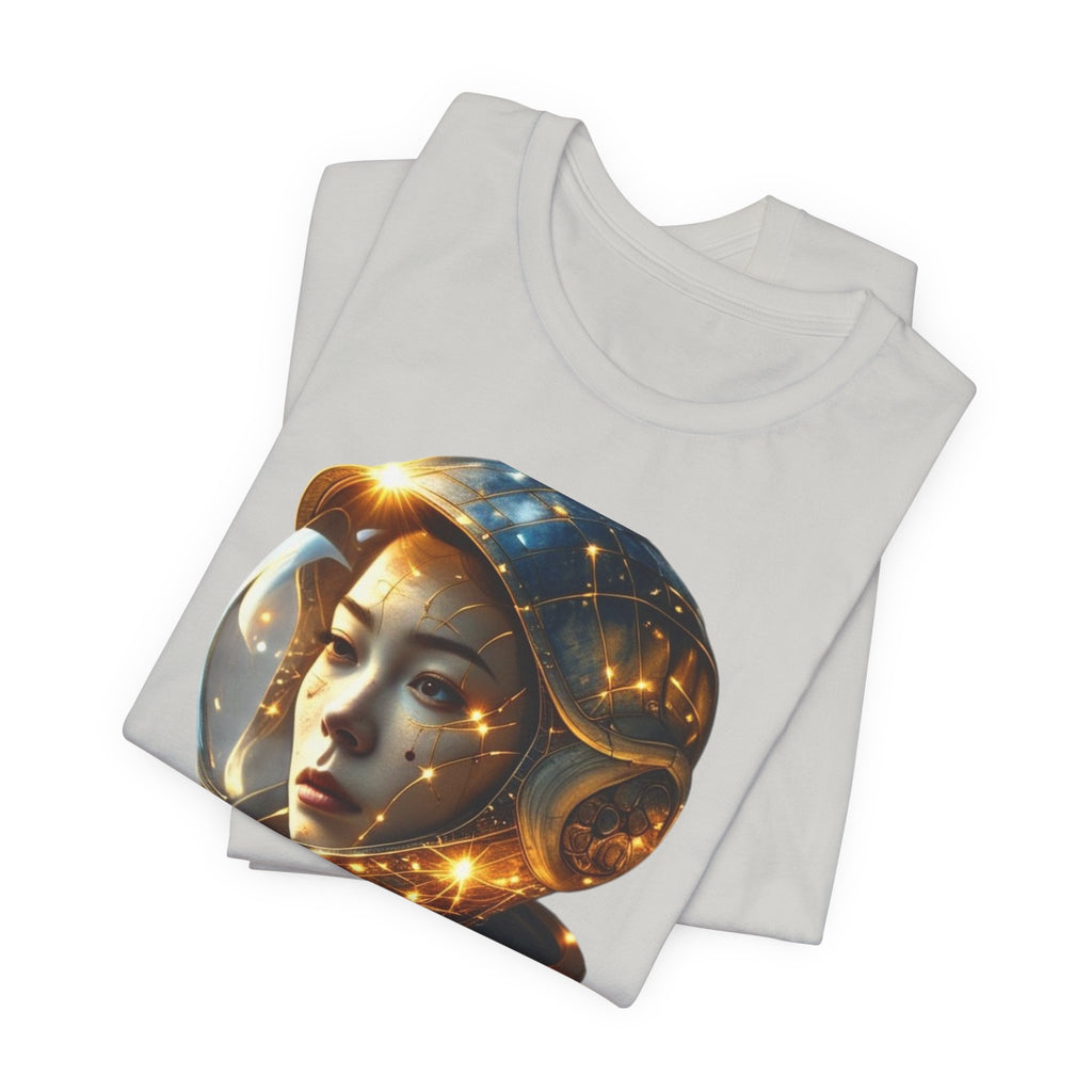 PRB Astronaut Portrait Tee — Starry Cosmic Helmet Graphic T-Shirt by Power Runs Black