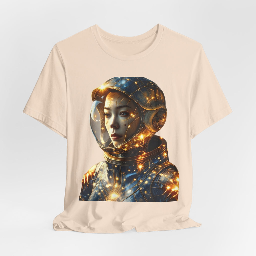 PRB Astronaut Portrait Tee — Starry Cosmic Helmet Graphic T-Shirt by Power Runs Black