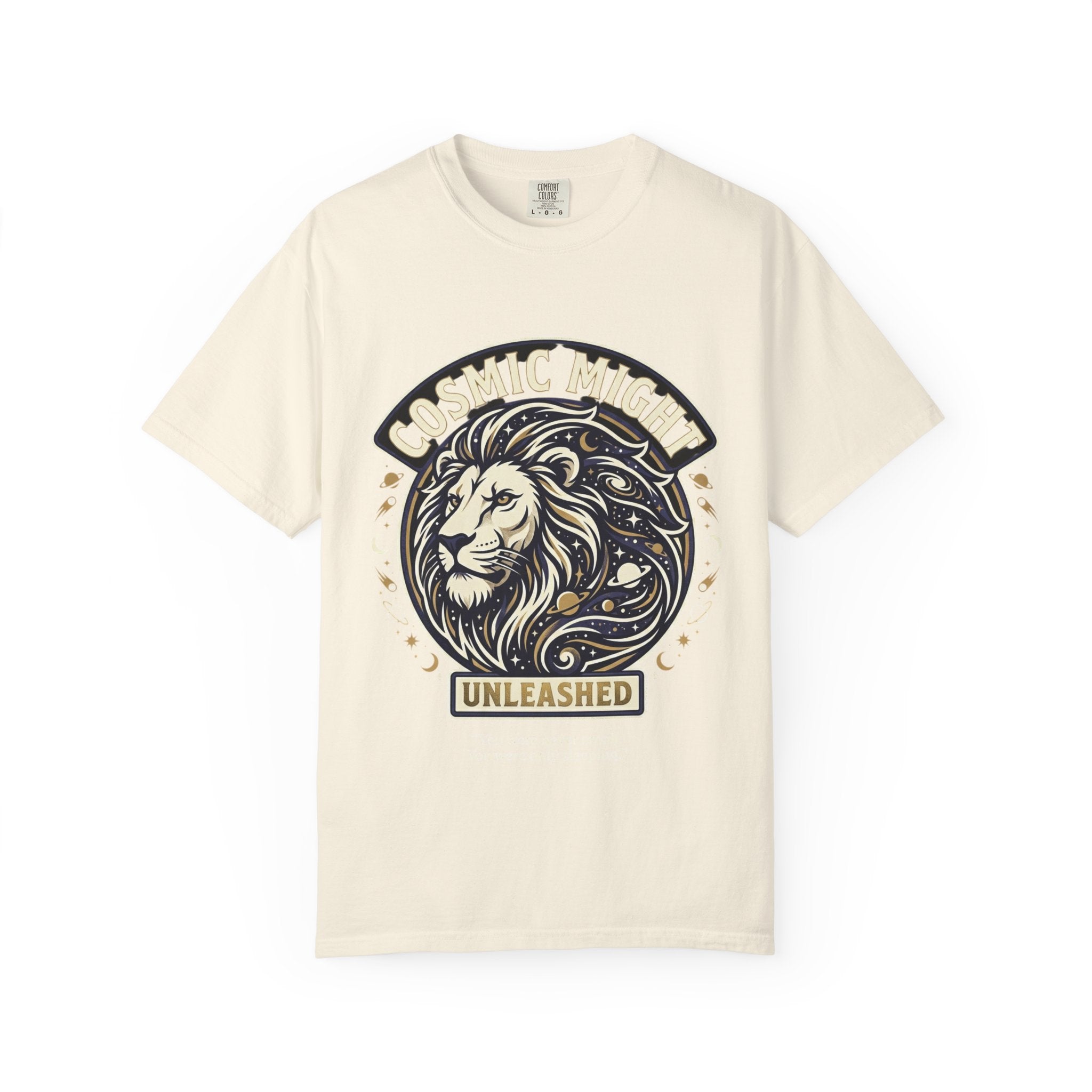 PRB Starforged Flex Cosmic Might Unleashed Lion Graphic T-Shirt — "Unleashed" Inspirational Lion Tee by Power Runs Black