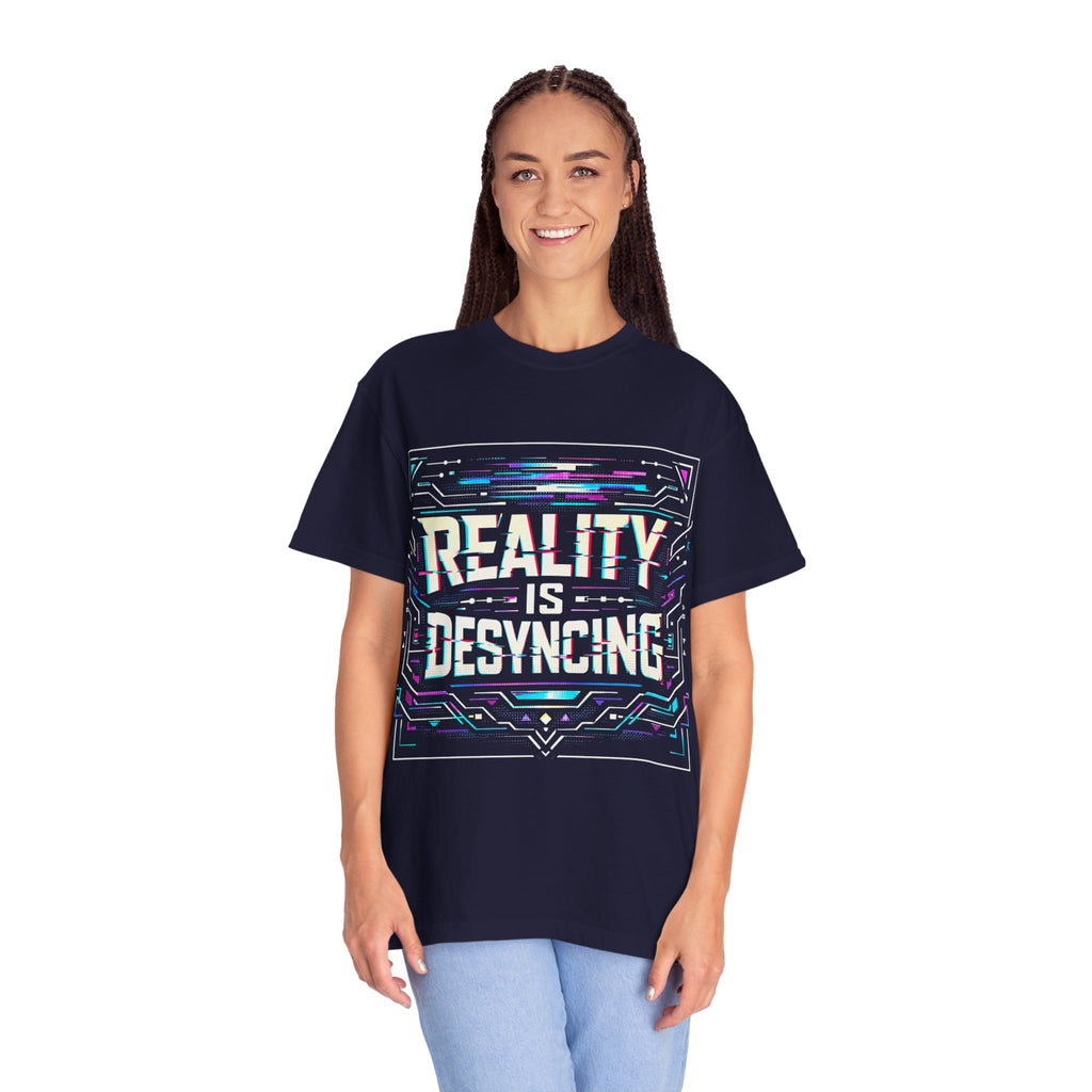 Power Runs Black PRB Glitchy Pastel "Reality Is Desyncing" T-Shirt by Printify