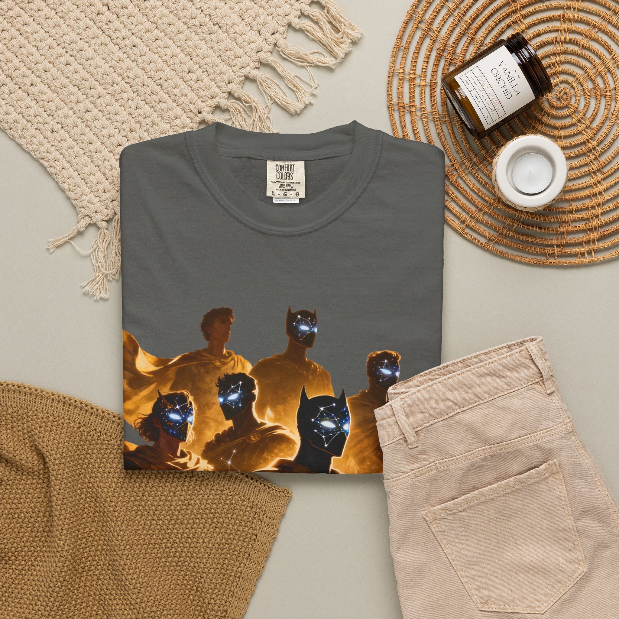 PRB Cosmic Heroes Graphic Tee (Golden Cloaks & Starry Faces) by Power Runs Black