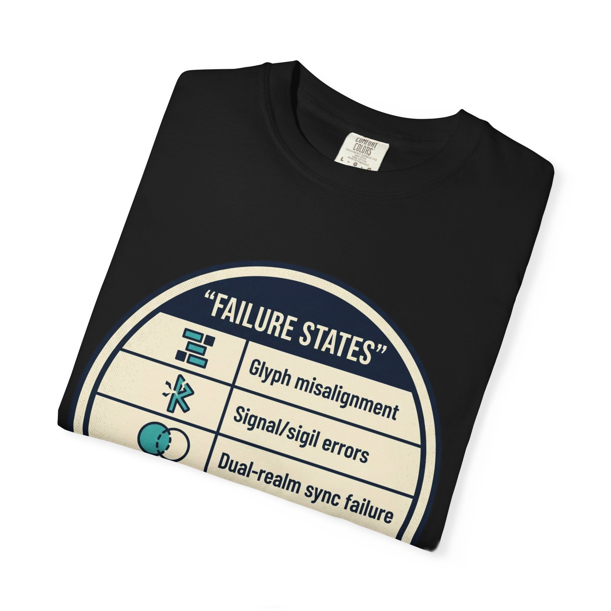 Power Runs Black PRB Failure States T-Shirt — Sci‑Fi Status Badge Graphic Tee by Power Runs Black