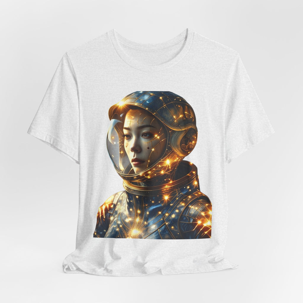 PRB Astronaut Portrait Tee — Starry Cosmic Helmet Graphic T-Shirt by Power Runs Black
