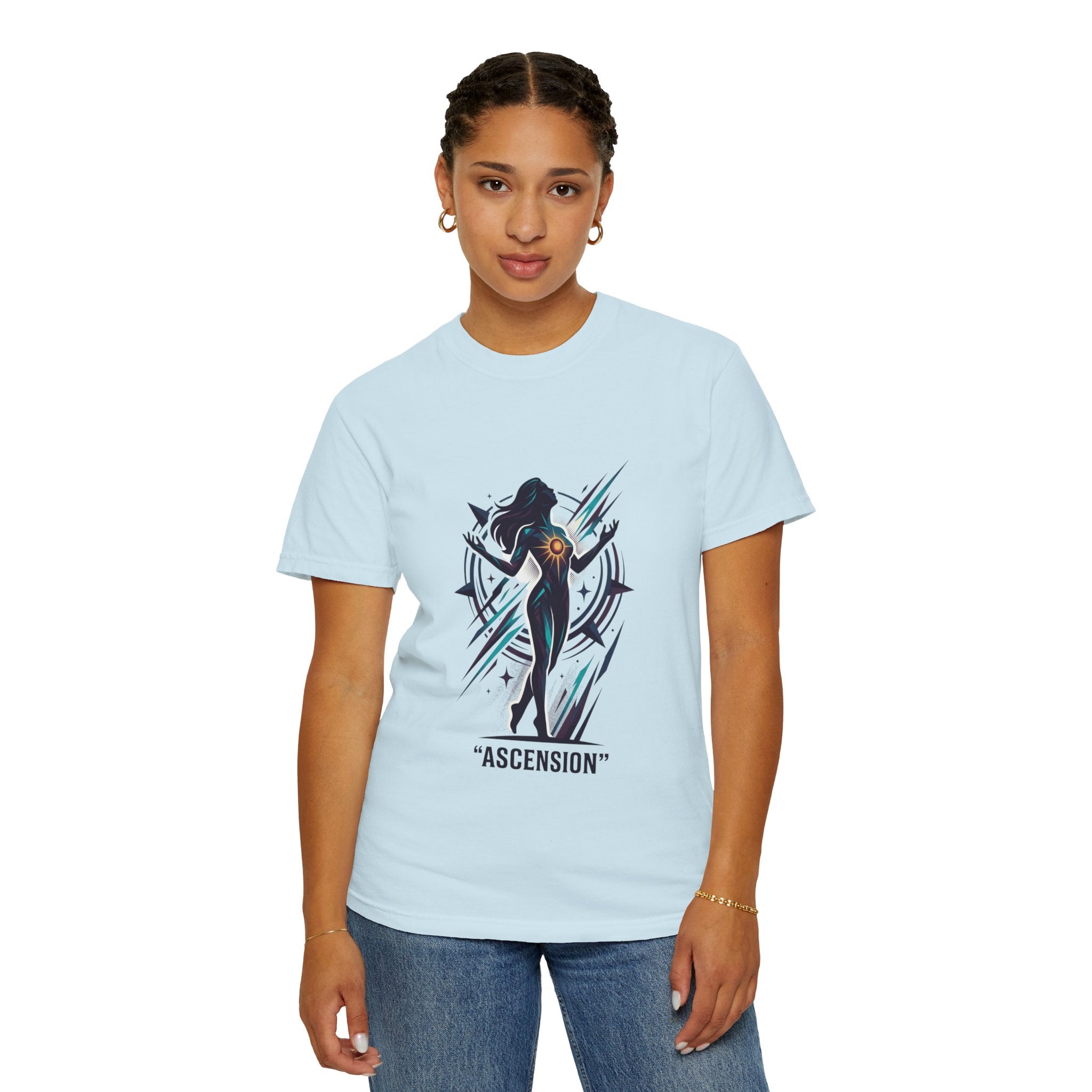 Power Runs Black PRB Ascension Graphic T-Shirt — Cosmic Silhouette Tee by Power Runs Black