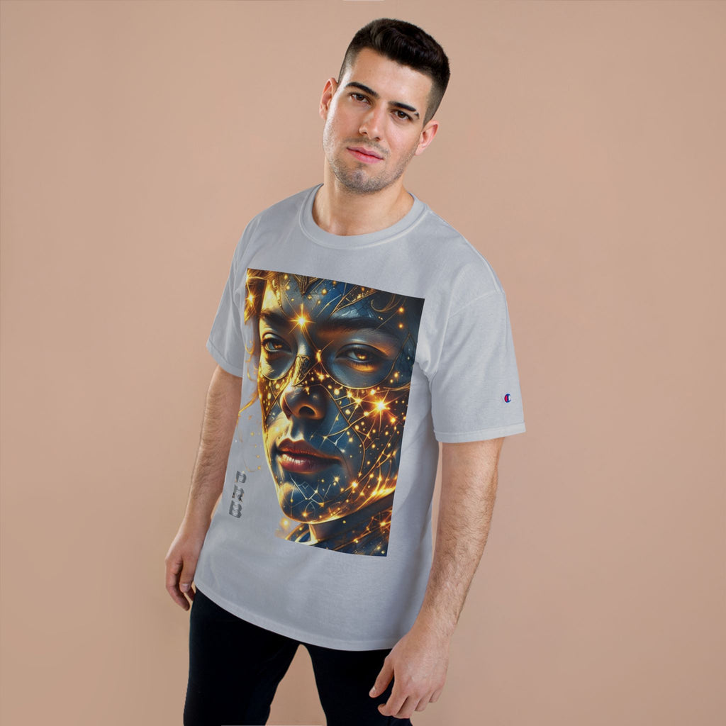 PRB Champion T-Shirt — Cosmic Face Art Tee (Radiant Star Portrait) by Printify