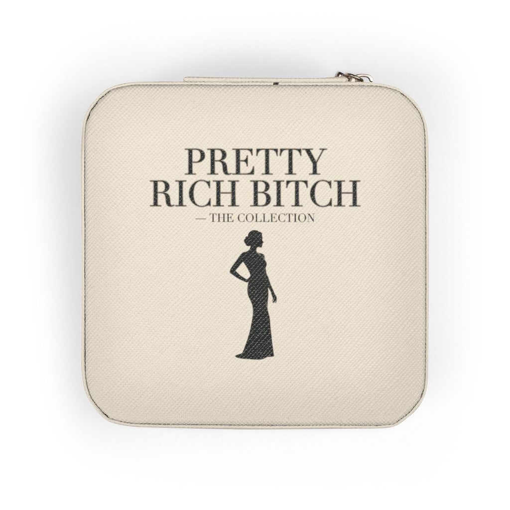 Power Runs Black Pretty Rich Bitch The Collection Jewelry Travel Case – Compact Pink Organizer for Rings, Earrings & Necklaces by Power Runs Black