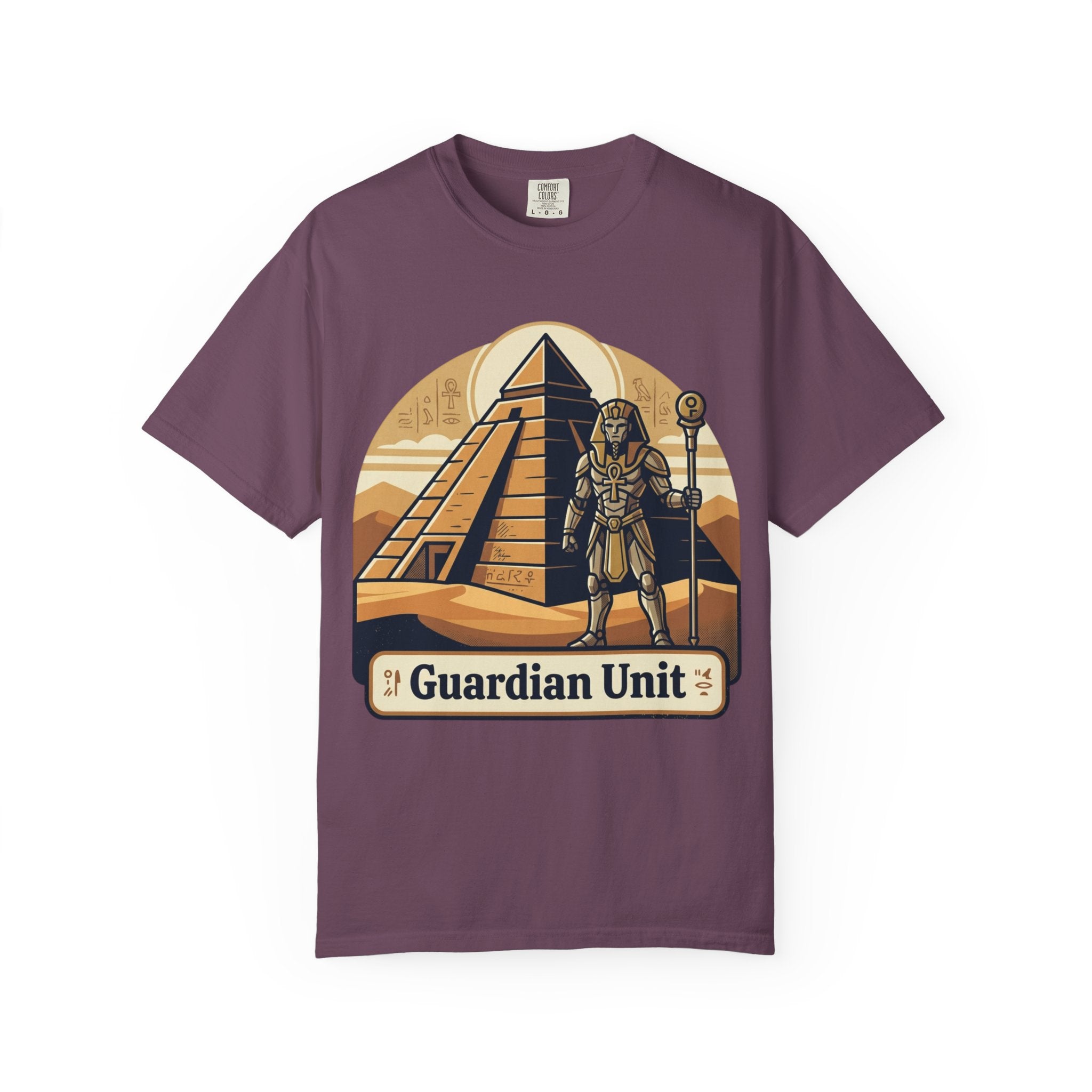 Power Runs Black PRB Guardian Unit T-Shirt — Egyptian Pyramid Sci‑Fi Graphic Tee by Power Runs Black