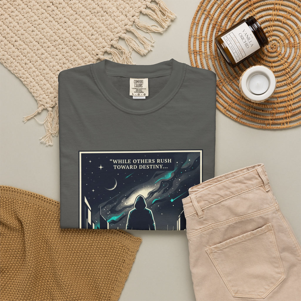 Power Runs Black Astra Sci‑Fi Graphic T-Shirt — "I walk toward understanding" Poster Design by Power Runs Black