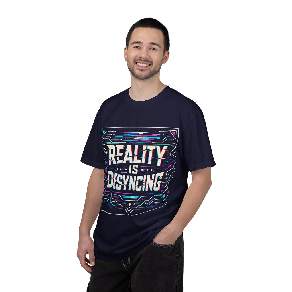 Power Runs Black PRB Glitchy Pastel "Reality Is Desyncing" T-Shirt by Printify