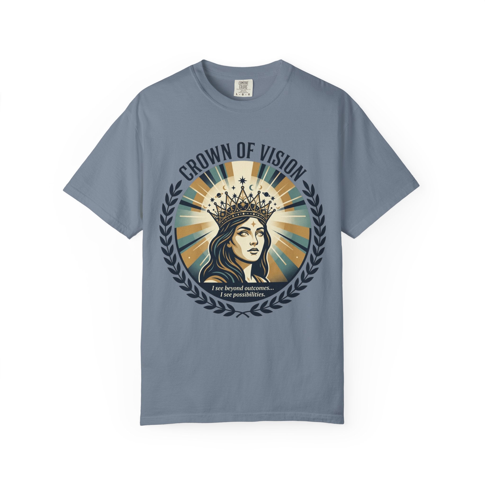 Power Runs Black Crown of Vision T-Shirt — Vintage Inspirational Graphic Tee by Printify