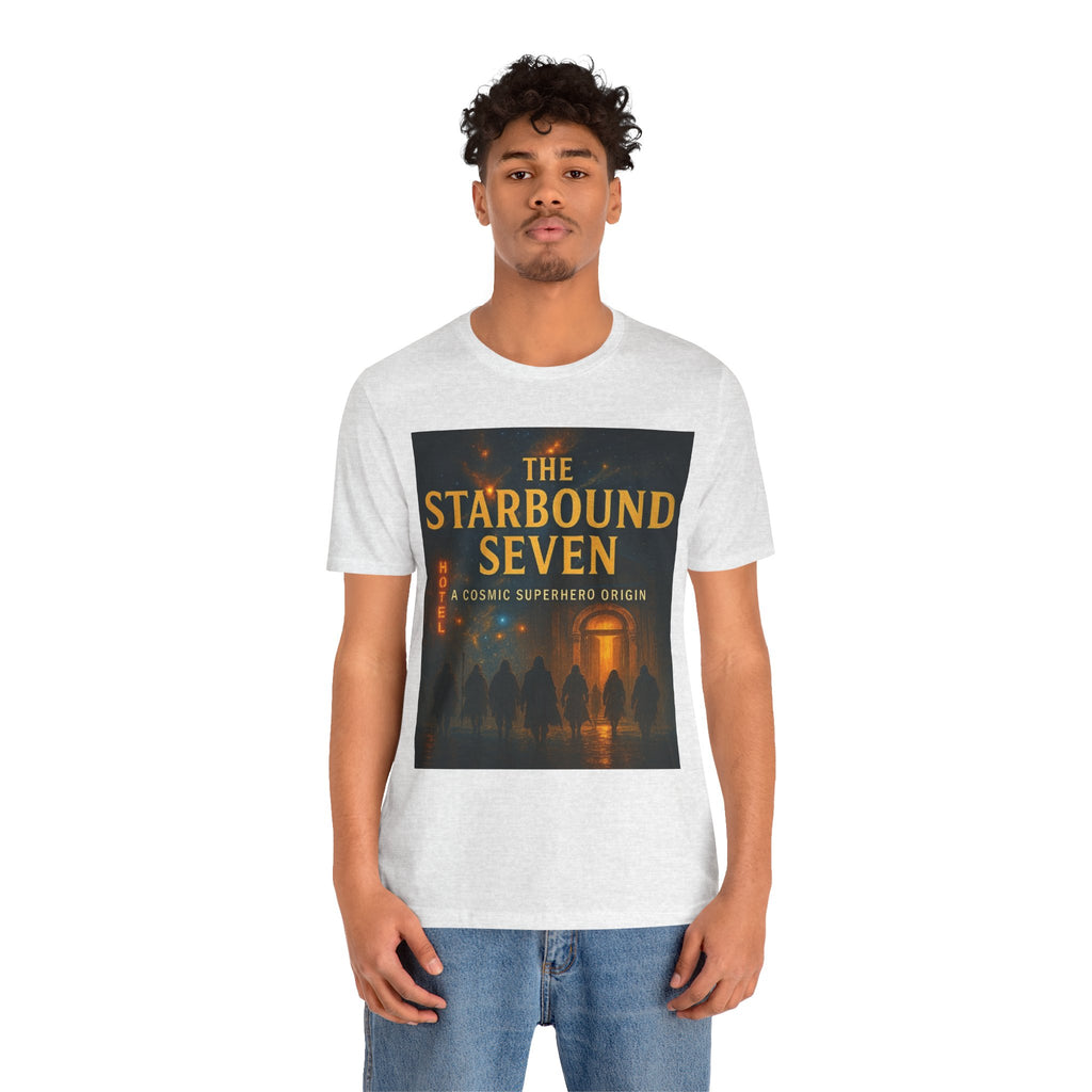 Power Runs Black PRB The Starbound Seven Tee – Retro Cosmic Superhero Poster Shirt by Power Runs Black