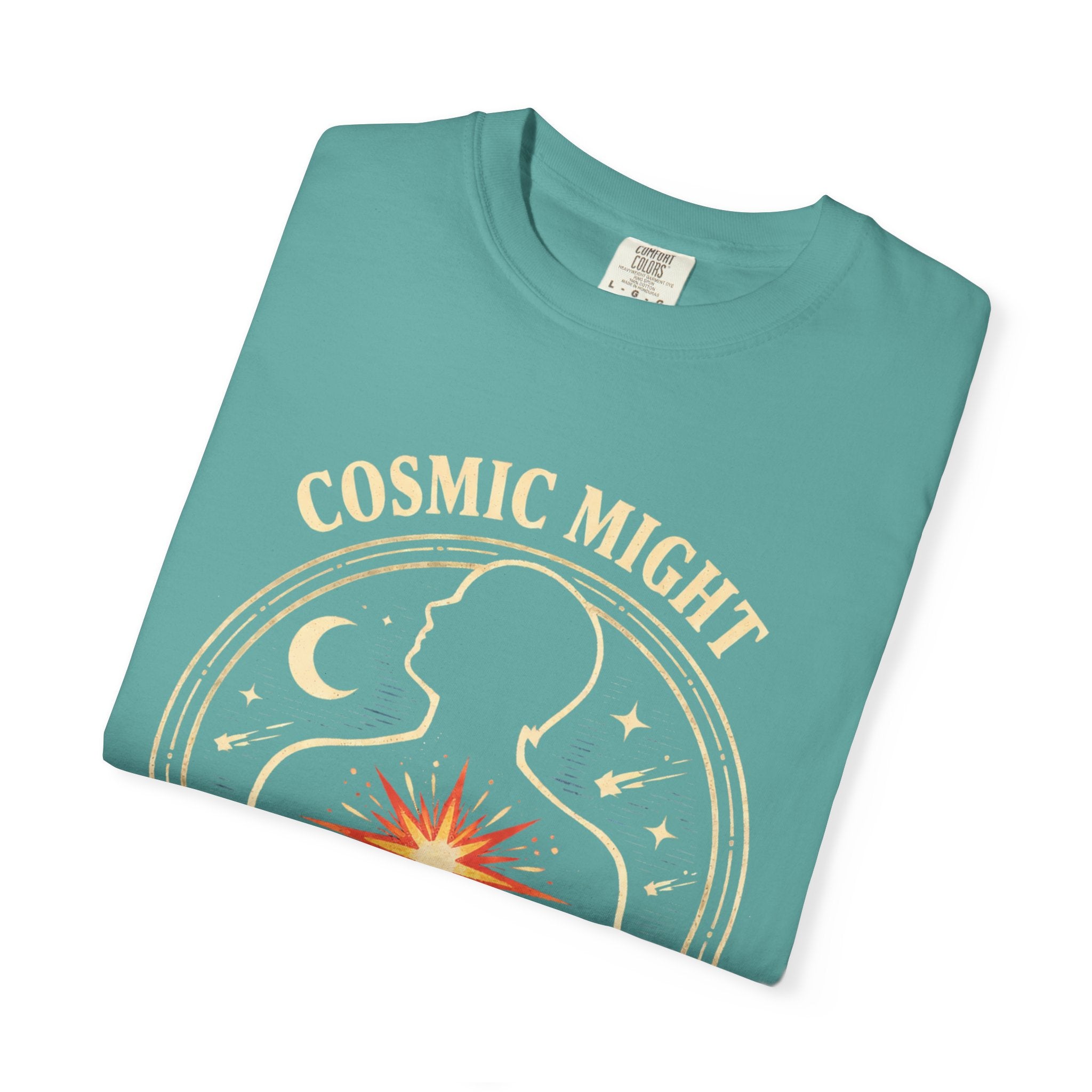 PRB Starforged Flex Cosmic Might T-Shirt — "Unleashed" Astral Heart Graphic Tee by Power Runs Black