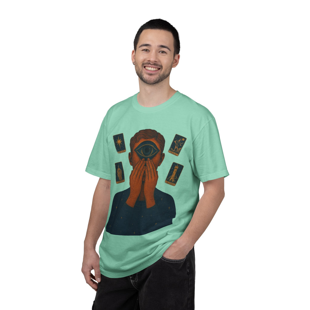 PRB Third Eye Tarot Illustration T-shirt | Occult Mystic Artwork by Power Runs Black