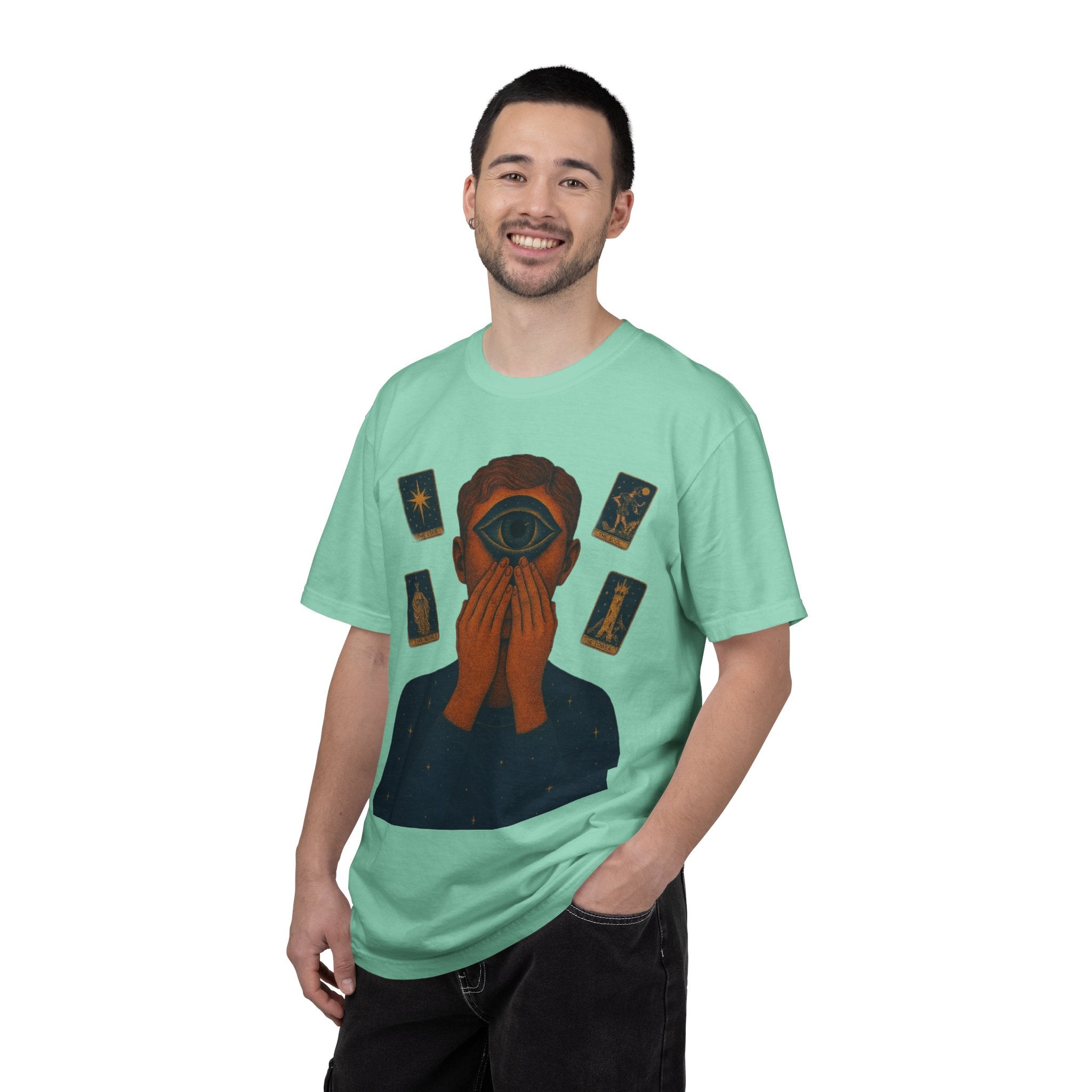 PRB Third Eye Tarot Illustration T-shirt | Occult Mystic Artwork by Power Runs Black