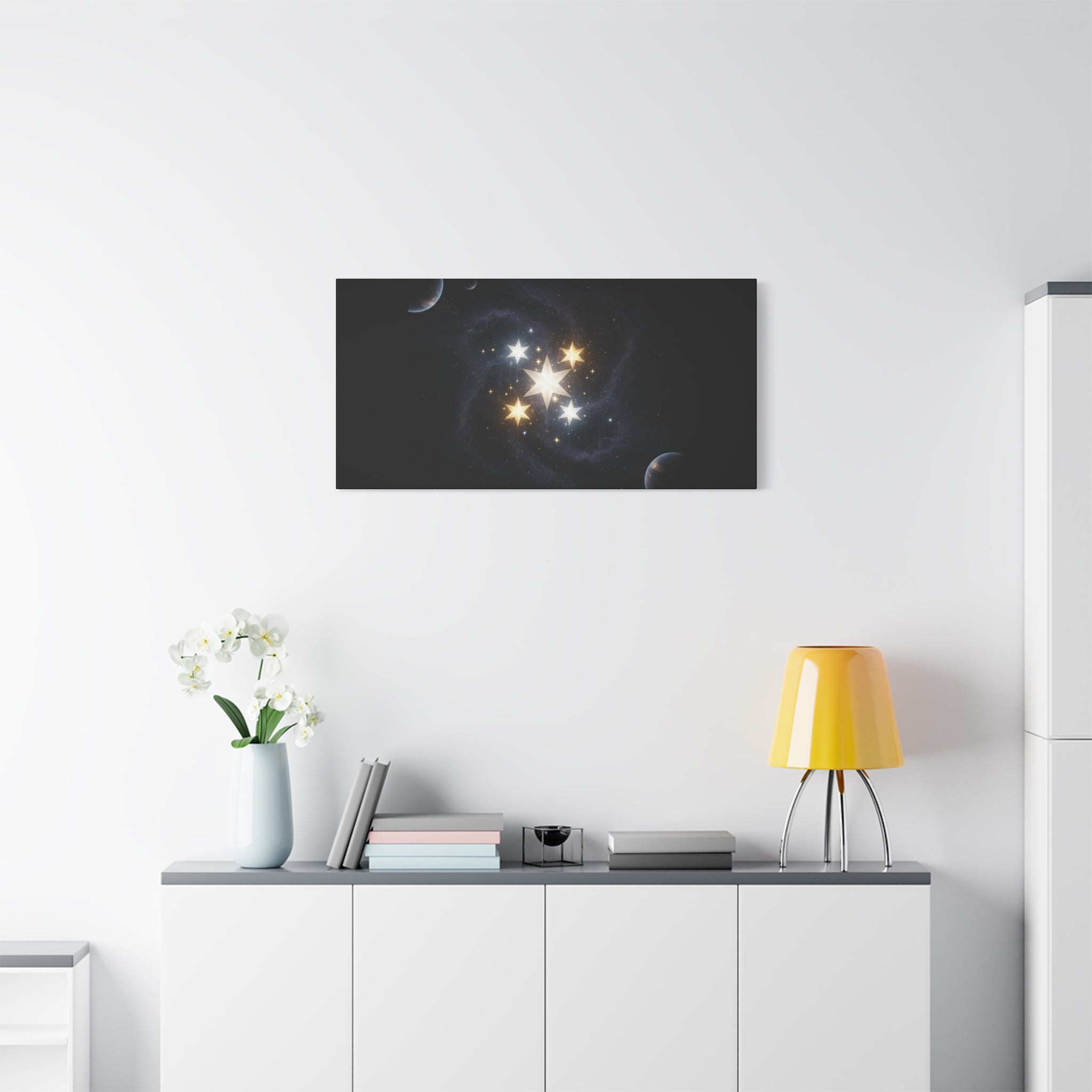 Power Runs Black PRB Glowing Star Constellation Canvas by Power Runs Black